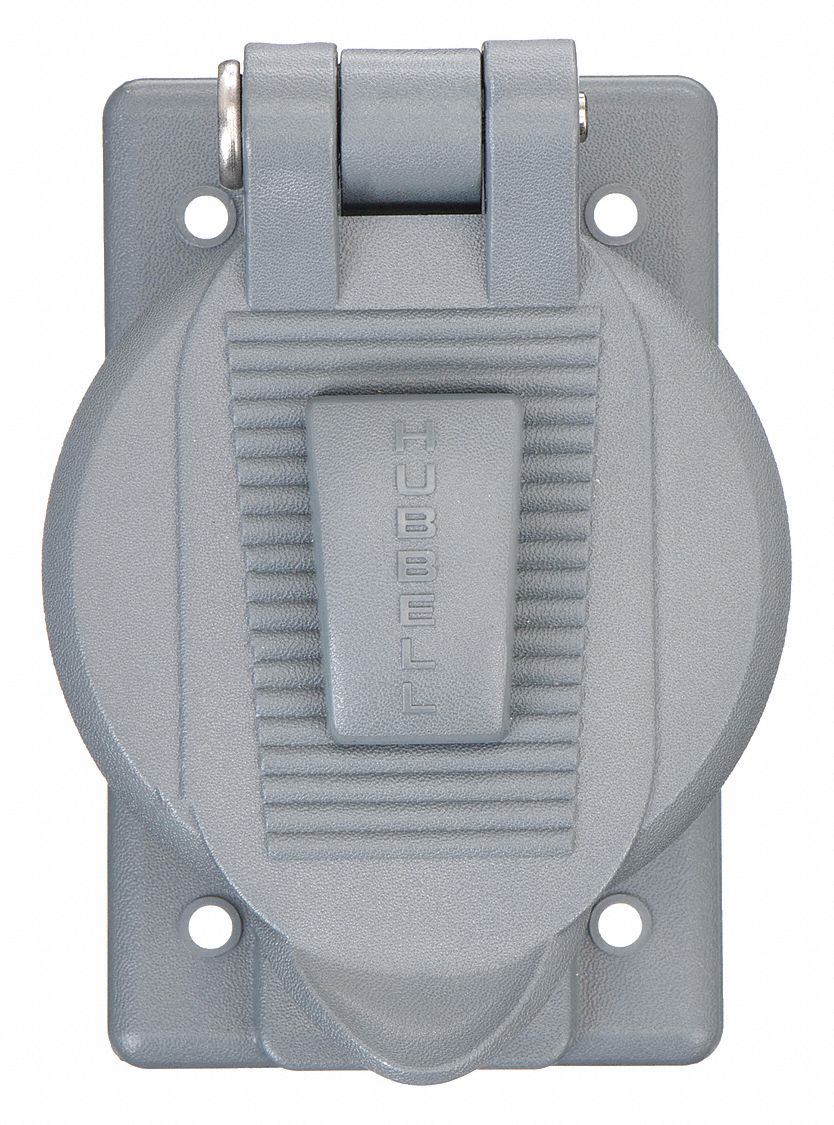 WEATHERPROOF COVER, THERMOPLASTIC, DUPLEX RECEPTACLES, 1 GANG, GREY