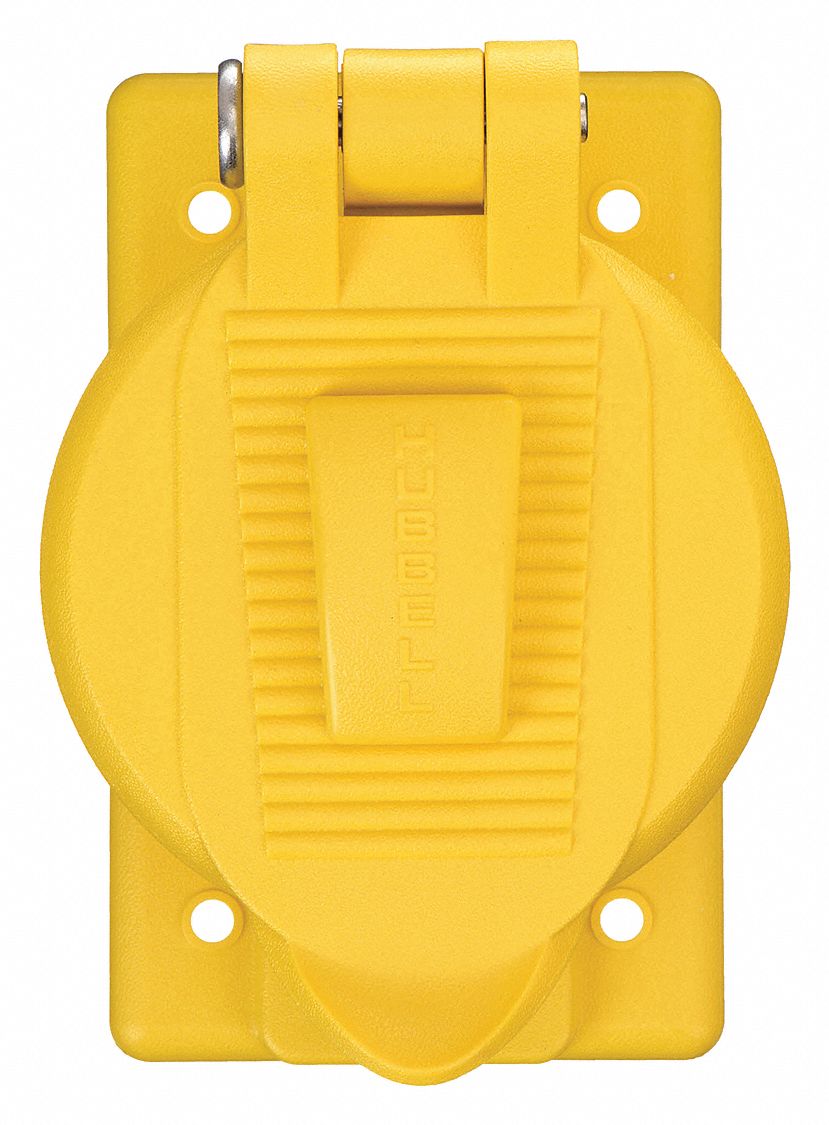 WEATHERPROOF COVER, POLYCARBONATE, DUPLEX RECEPTACLES, 1 GANG, YELLOW