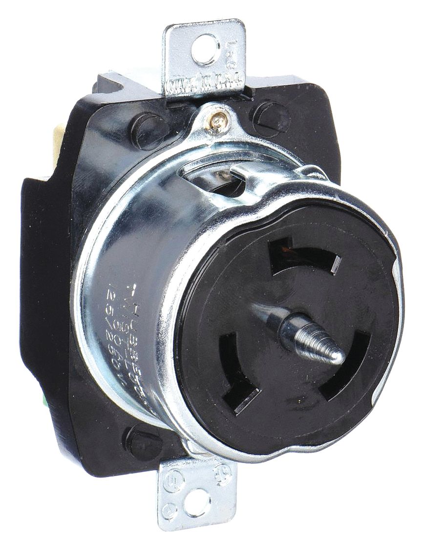 LOCKING RECEPTACLE, NON-NEMA, 50 A, 125/250V AC, NON-FLANGED, 3 POLES