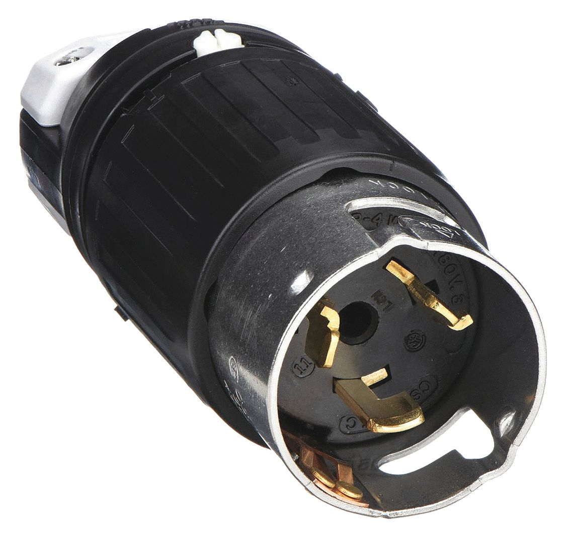 thumbnail image 2 of Hubbell CS6365L 50A 125/250V Non-NEMA Locking Plug – 3-Pole 4-Wire – Type L – Black 2 of 3