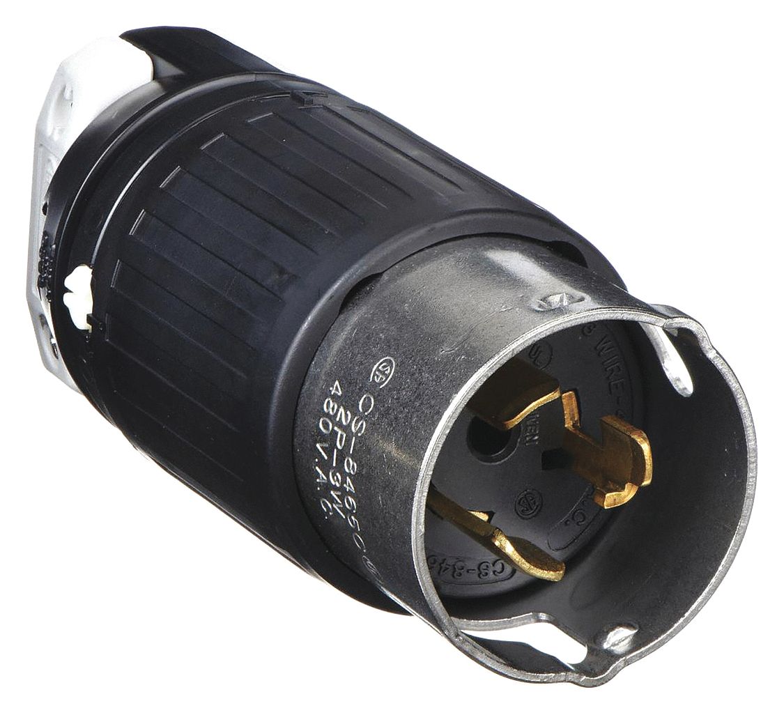 50 A, 480V AC, Locking Plug 3D337CS8465C Grainger