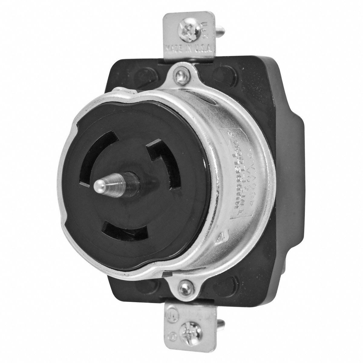 Locking Receptacle: Non-NEMA, 50 A, 480V AC, Non-Flanged, 2 Poles