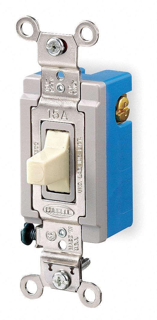 WALL SWITCH, TOGGLE SWITCH, SINGLE POLE/DOUBLE THROW, IVORY, 15 A, SCREW TERMINALS