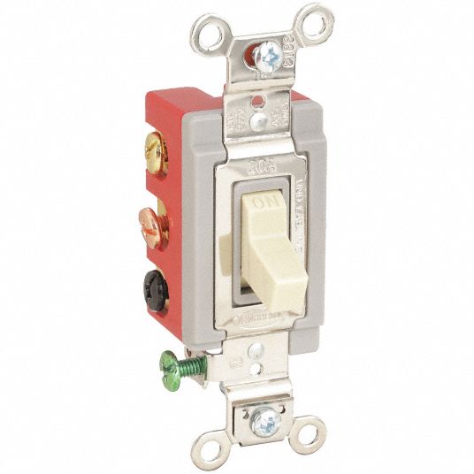 Toggle Switch, Double Pole/Double Throw, Wall Switch 3D374HBL1386I Grainger