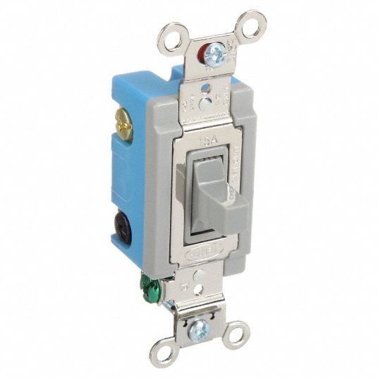 Toggle Switch, Single Pole/Double Throw, Wall Switch - 3D377|HBL1556GY ...