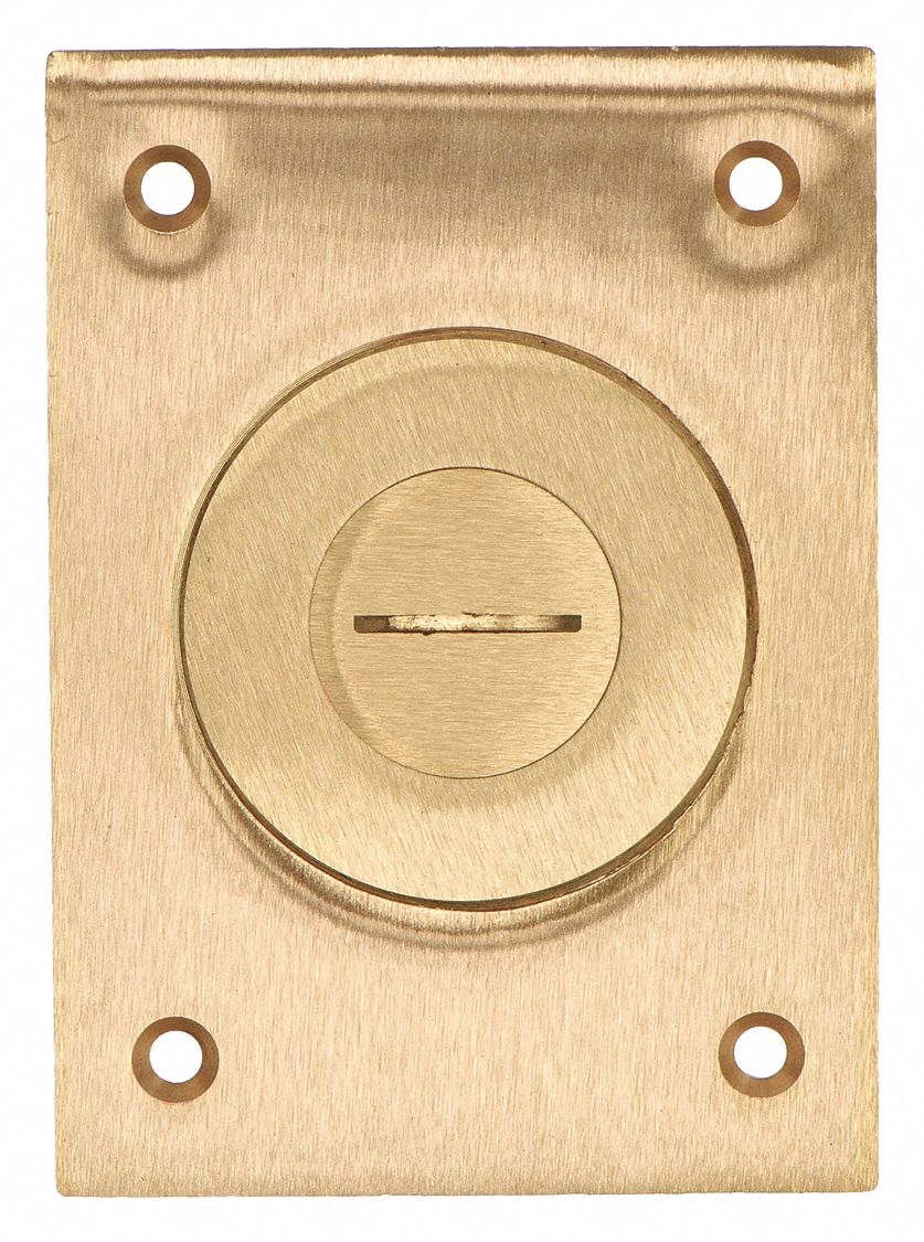 Floor Box Cover: Rectangular, Gold, Brass, Brushed