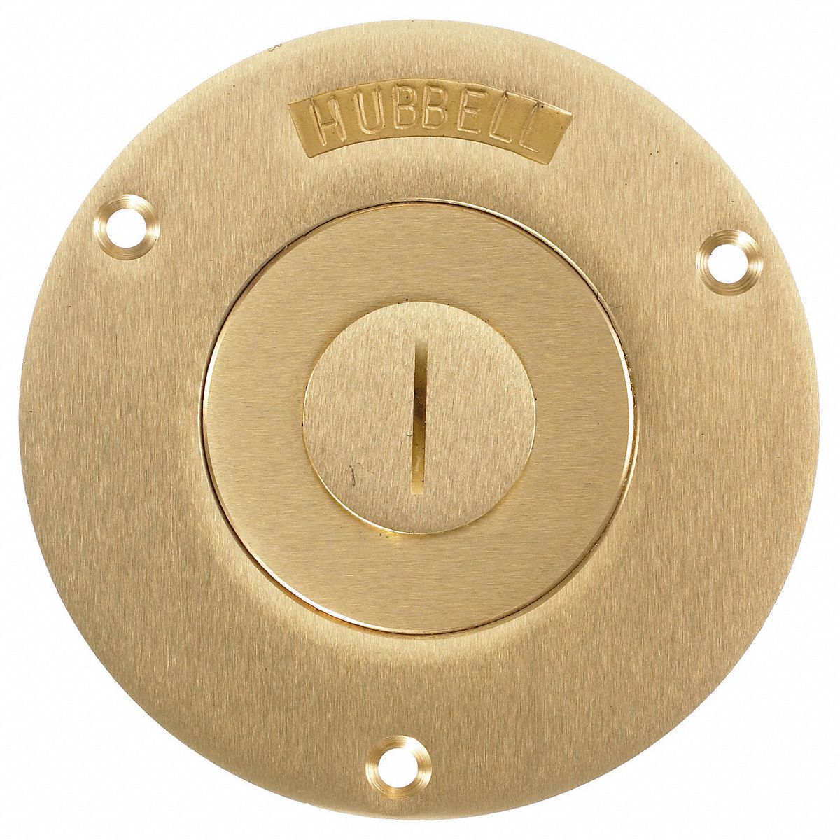 Hubbell Wiring Device Kellems Floor Box Cover Brass Shape Round