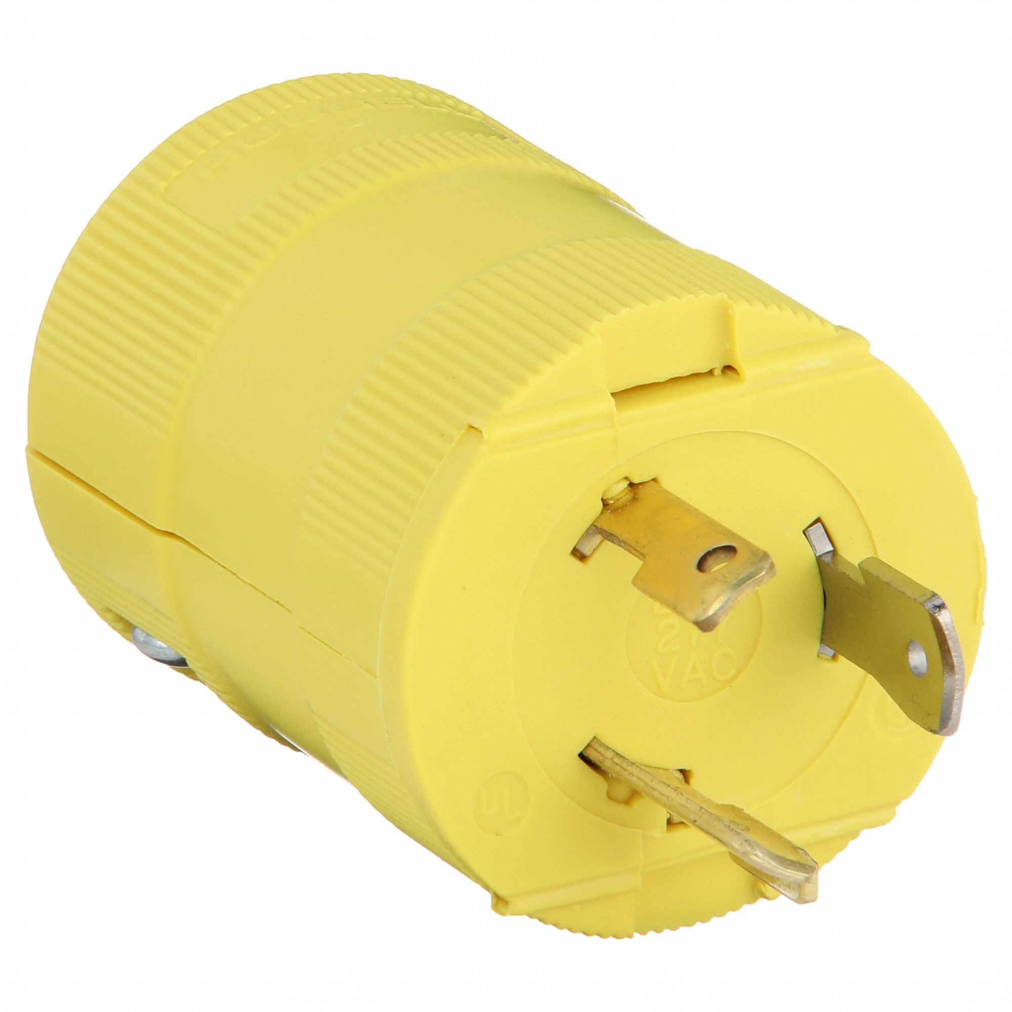 LOCKING PLUG, L7-20P, 277V AC, 20 A, 2 POLES, YELLOW, SCREW TERMINALS