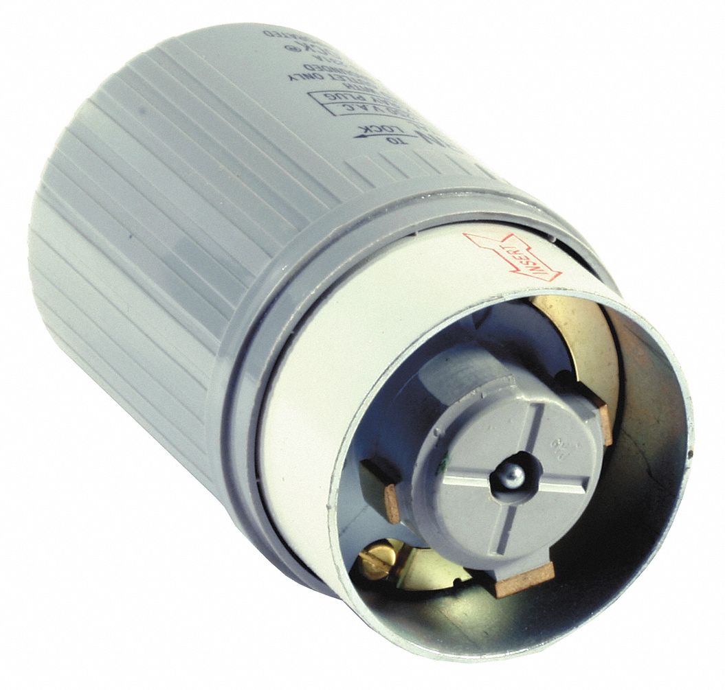 LOCKING PLUG, 50 A, 250V AC, 2 POLES, NON-NEMA