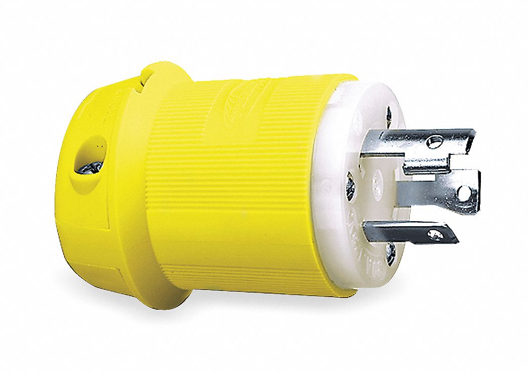 HUBBELL WIRING DEVICEKELLEMS Locking Plug Marine, 30 Amps, NEMA L6