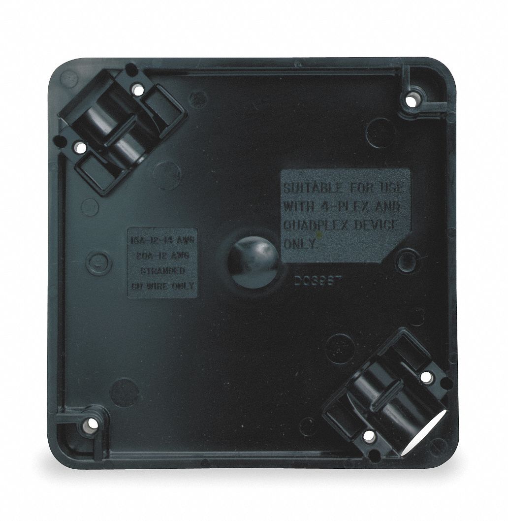 HUBBELL WIRING DEVICEKELLEMS Adapter Box, Black, For Use With 1 and 2