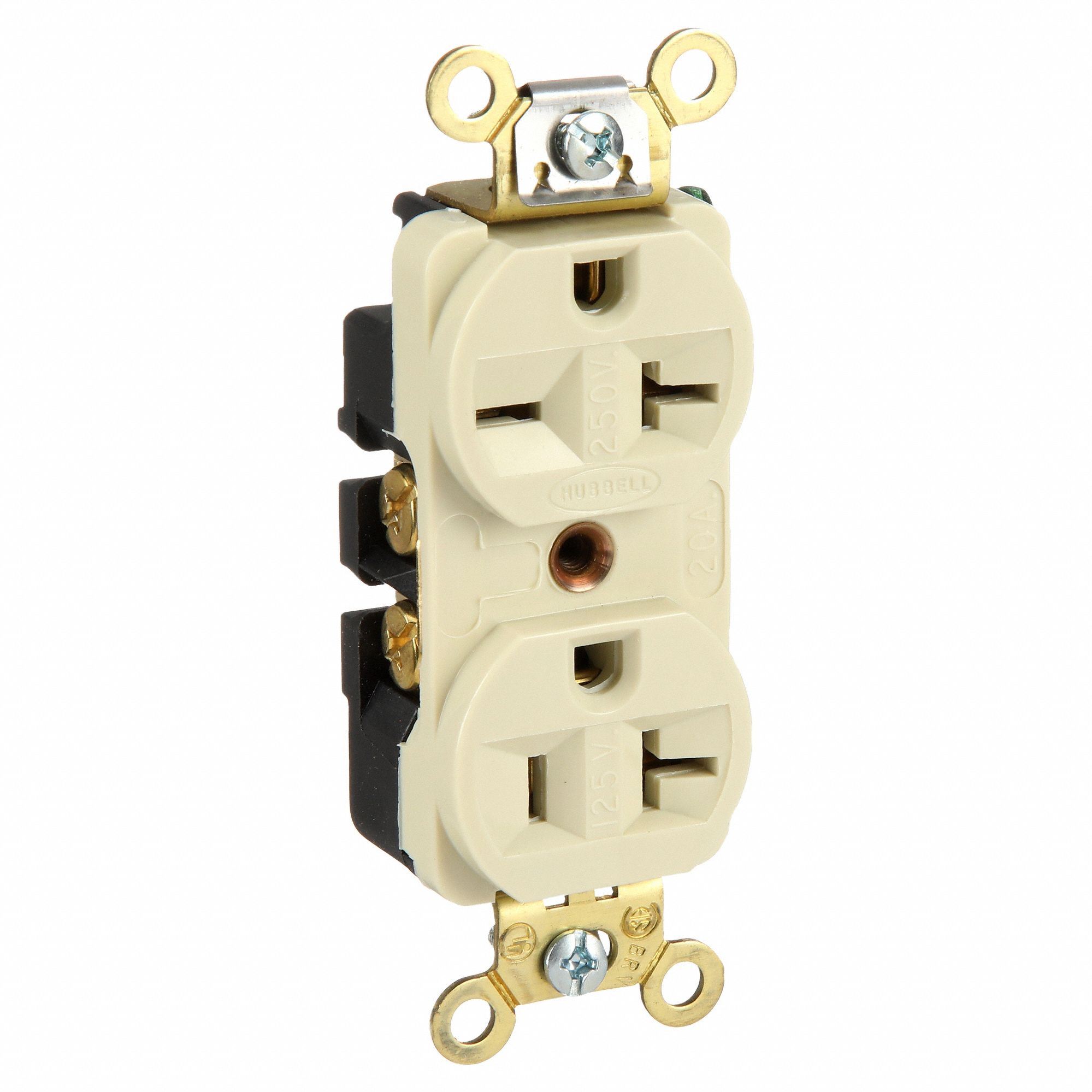COMBINATION DEVICE, DUPLEX, IVORY, 5-20R/6-20R, 20 A, 125/250V AC, 2 POLE/3 WIRE