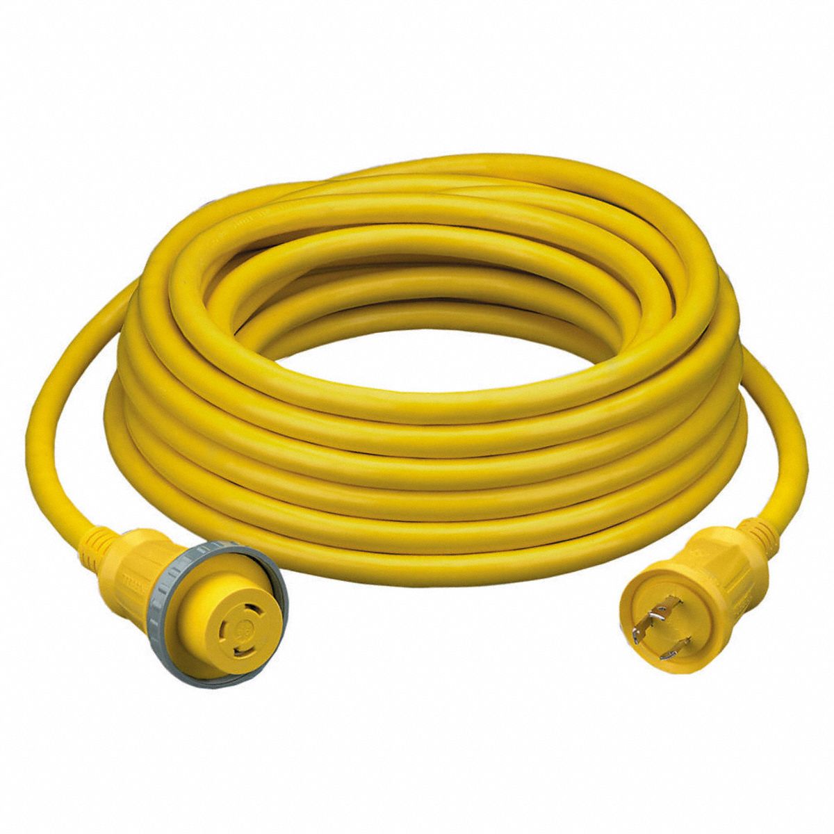 SHORE POWER CABLE, 50 FT CORD, 10 AWG WIRE SIZE, 10/3, STOW, YELLOW