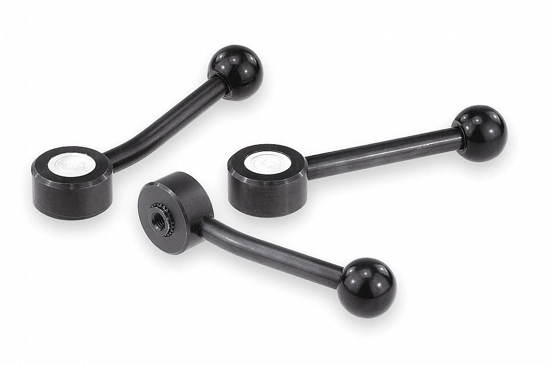 Adjustable Handle: Steel, 1/2"-13 Thread, 21 mm Thread Lg, 127 mm Lg