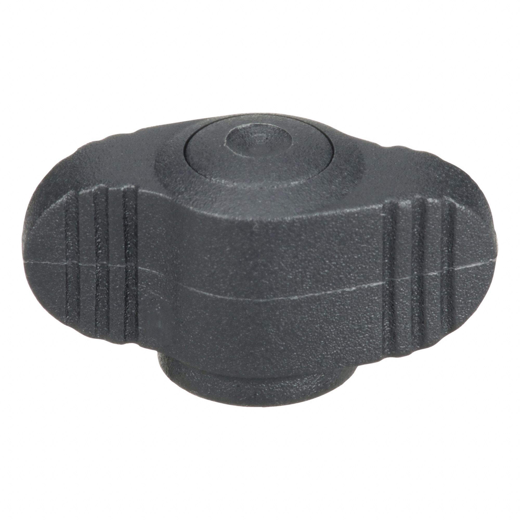 Hand Knob: Wing, Plastic w/ SS Thread, M4 Thread, 6 mm Thread Lg, 28 mm Dia