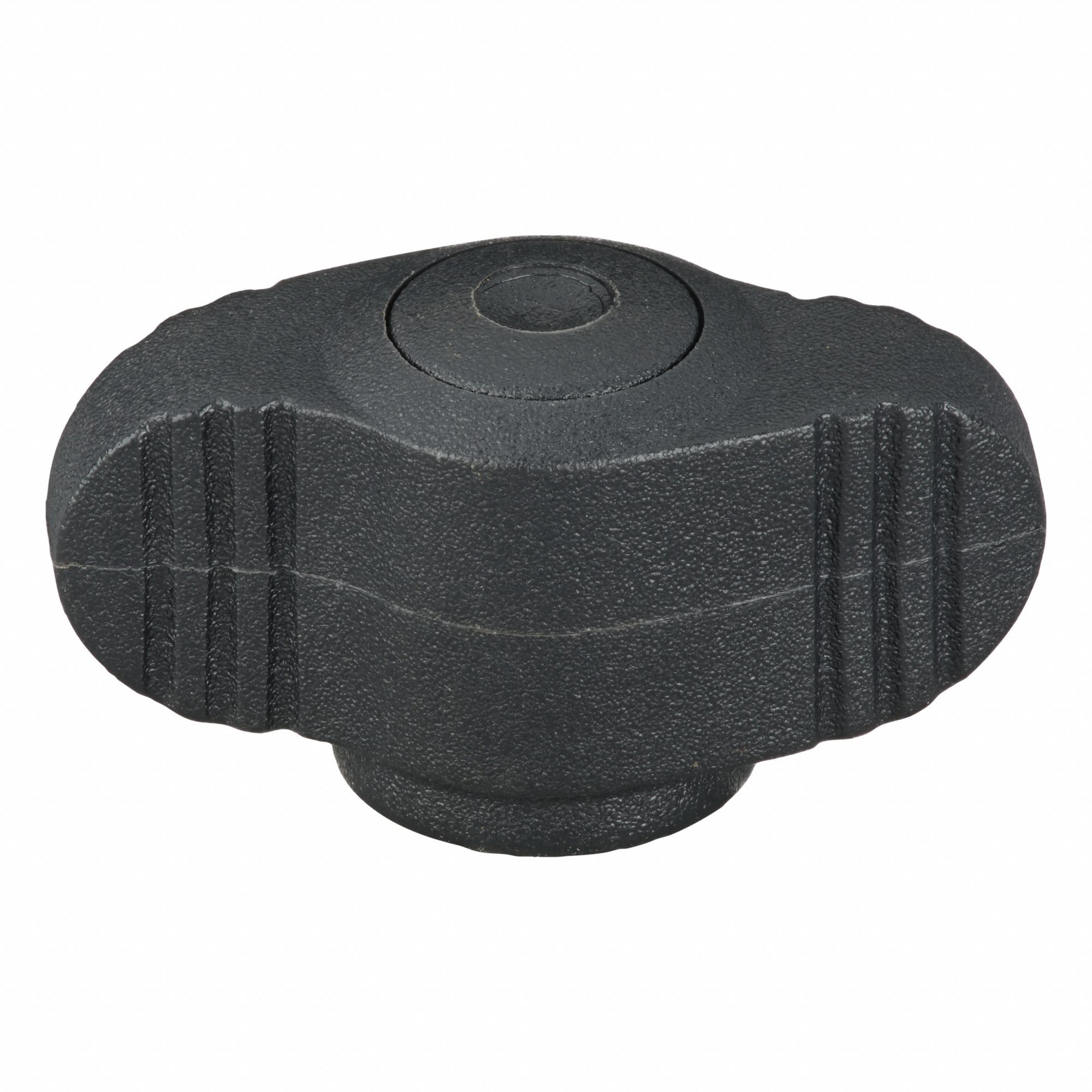 Hand Knob: Wing, Plastic w/ Brass Thread, M5 Thread, 8 mm Thread Lg, 28 mm Dia