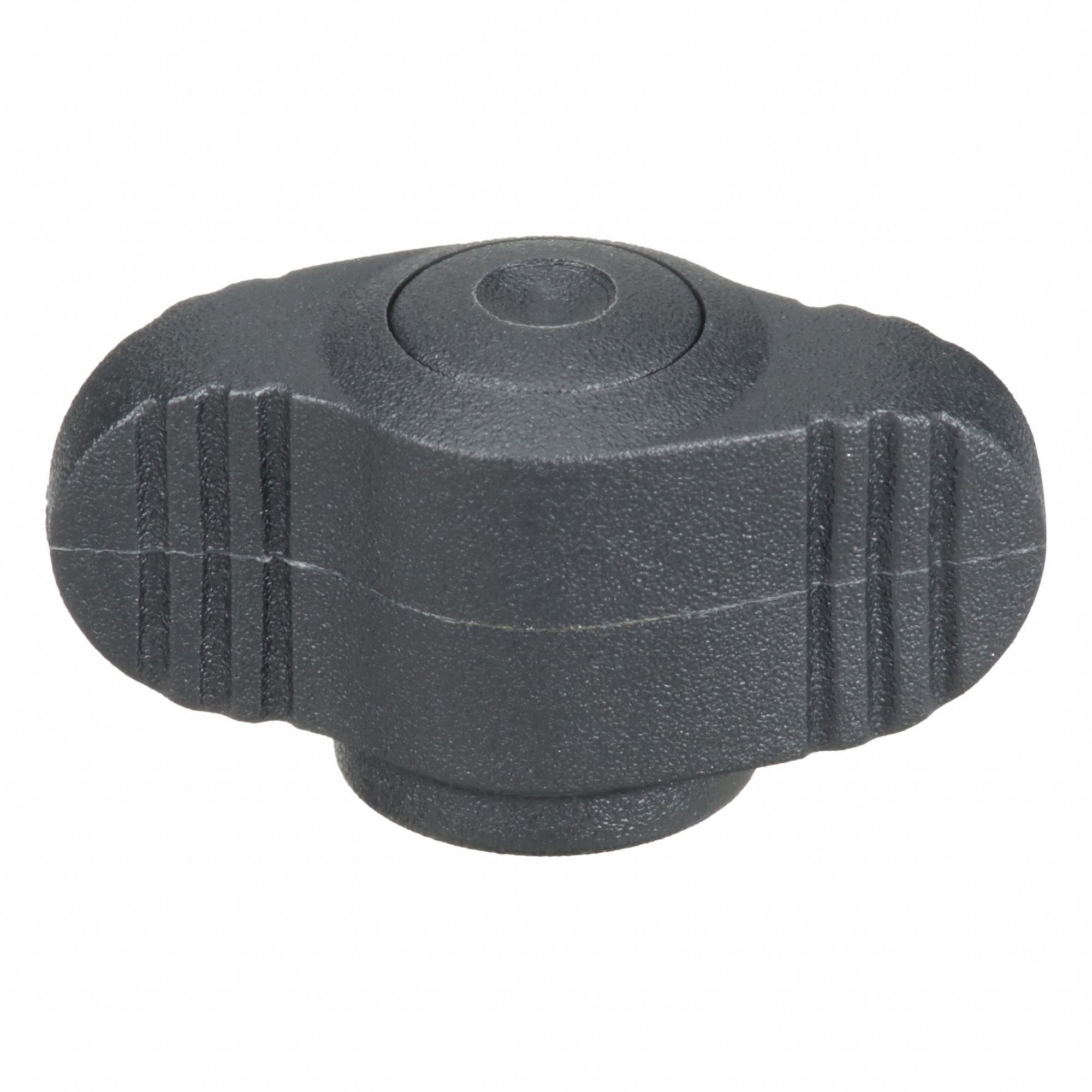 Hand Knob: Wing, Plastic w/ Brass Thread, M6 Thread, 8 mm Thread Lg, 28 mm Dia