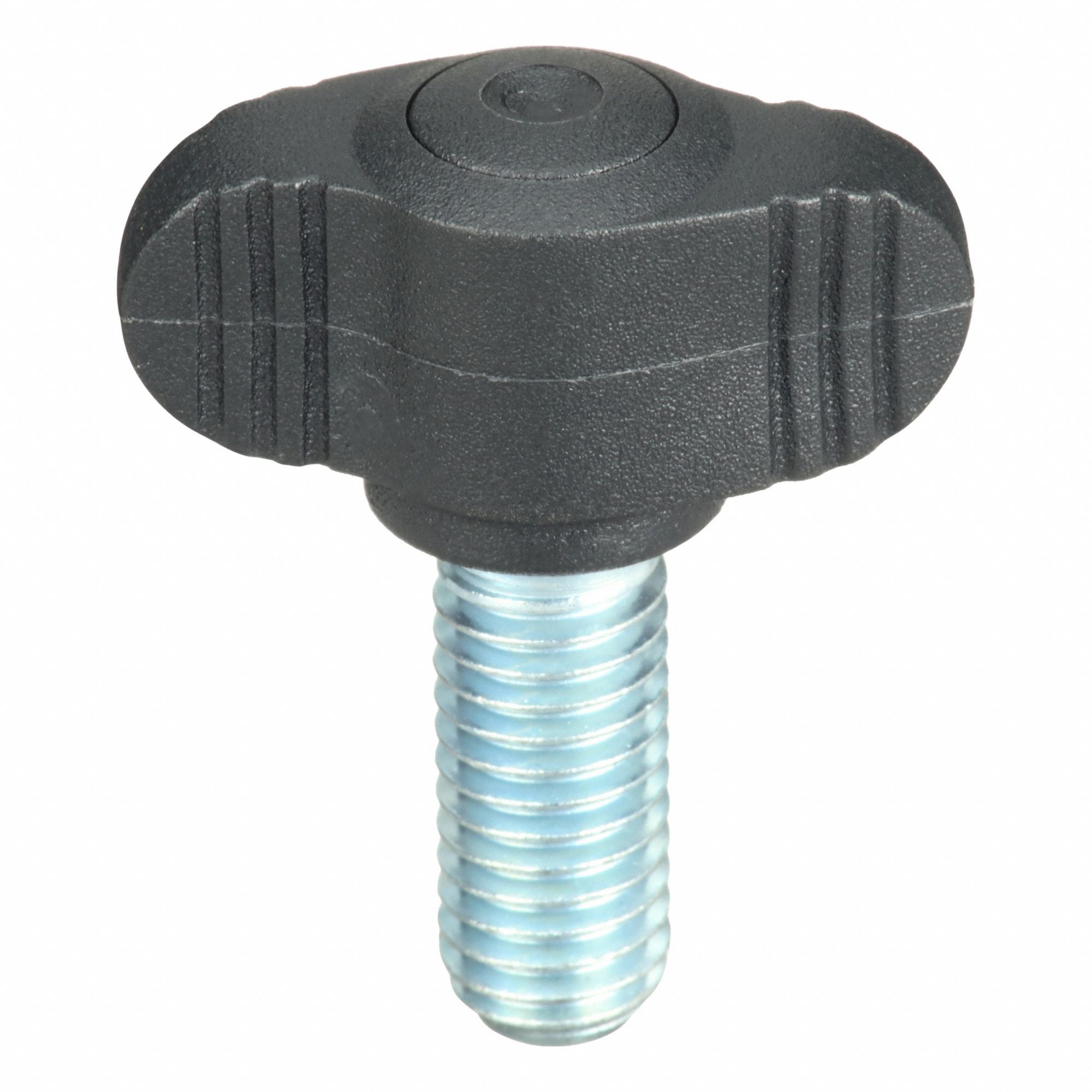 Hand Knob: Wing, Plastic w/ Steel Thread, M8 Thread, 20 mm Thread Lg, 28 mm Dia