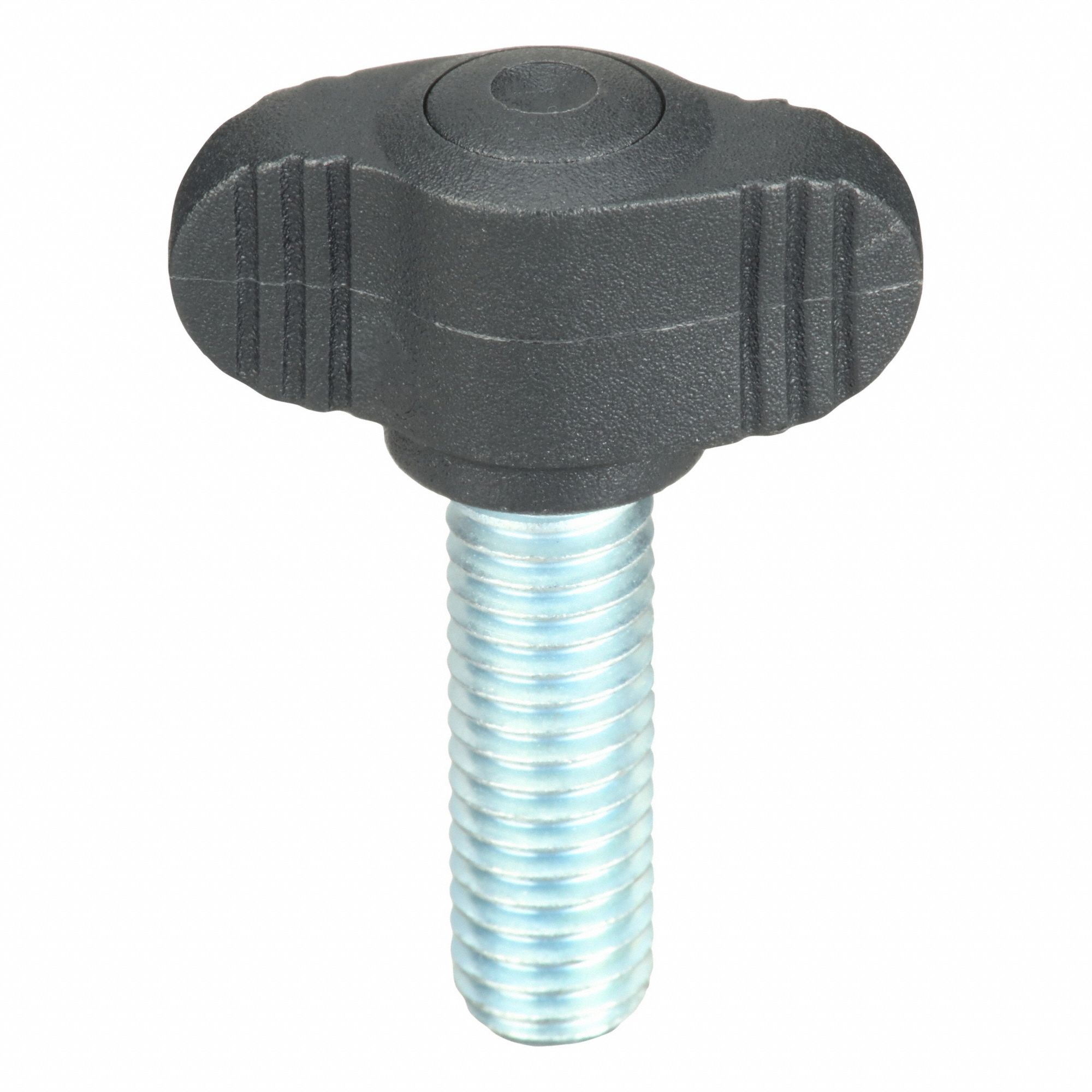 Hand Knob: Wing, Plastic w/ Steel Thread, M8 Thread, 25 mm Thread Lg, 28 mm Dia