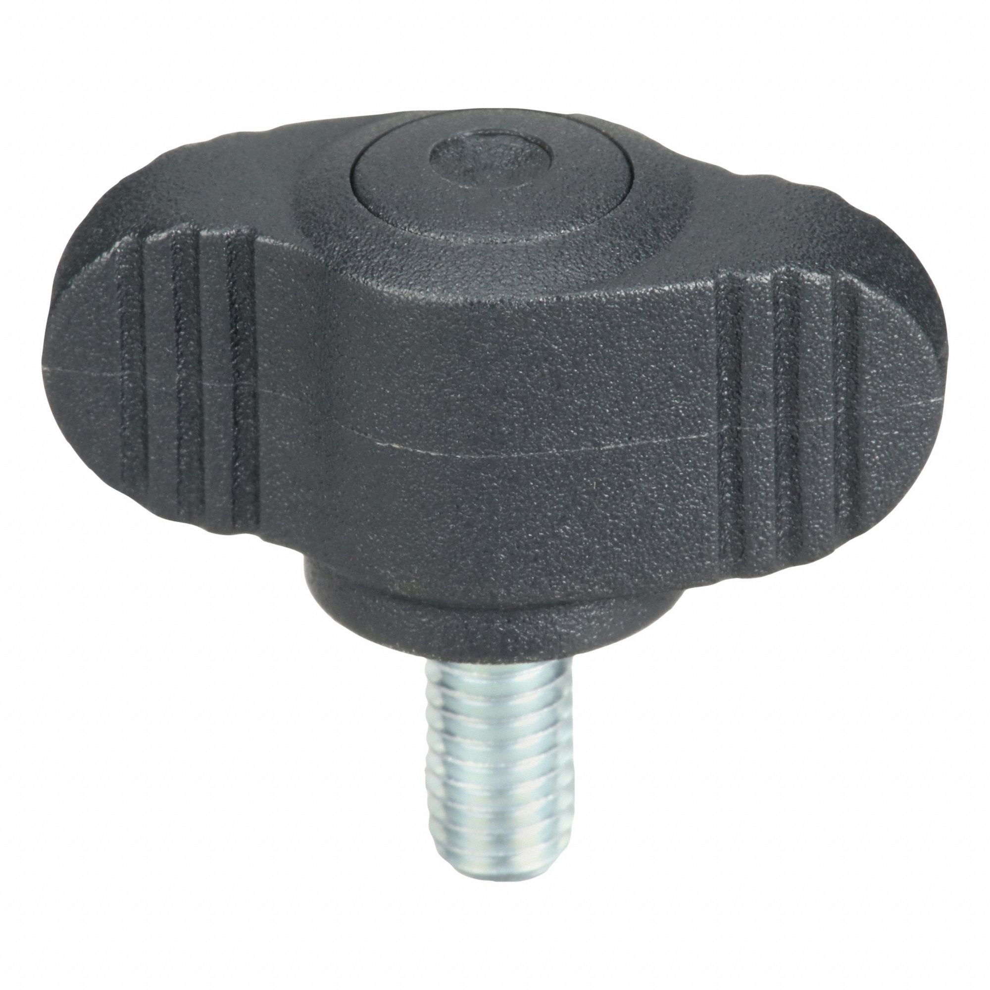 Hand Knob: Wing, Plastic w/ Steel Thread, #10-32 Thread, 10 mm Thread Lg, 28 mm Dia