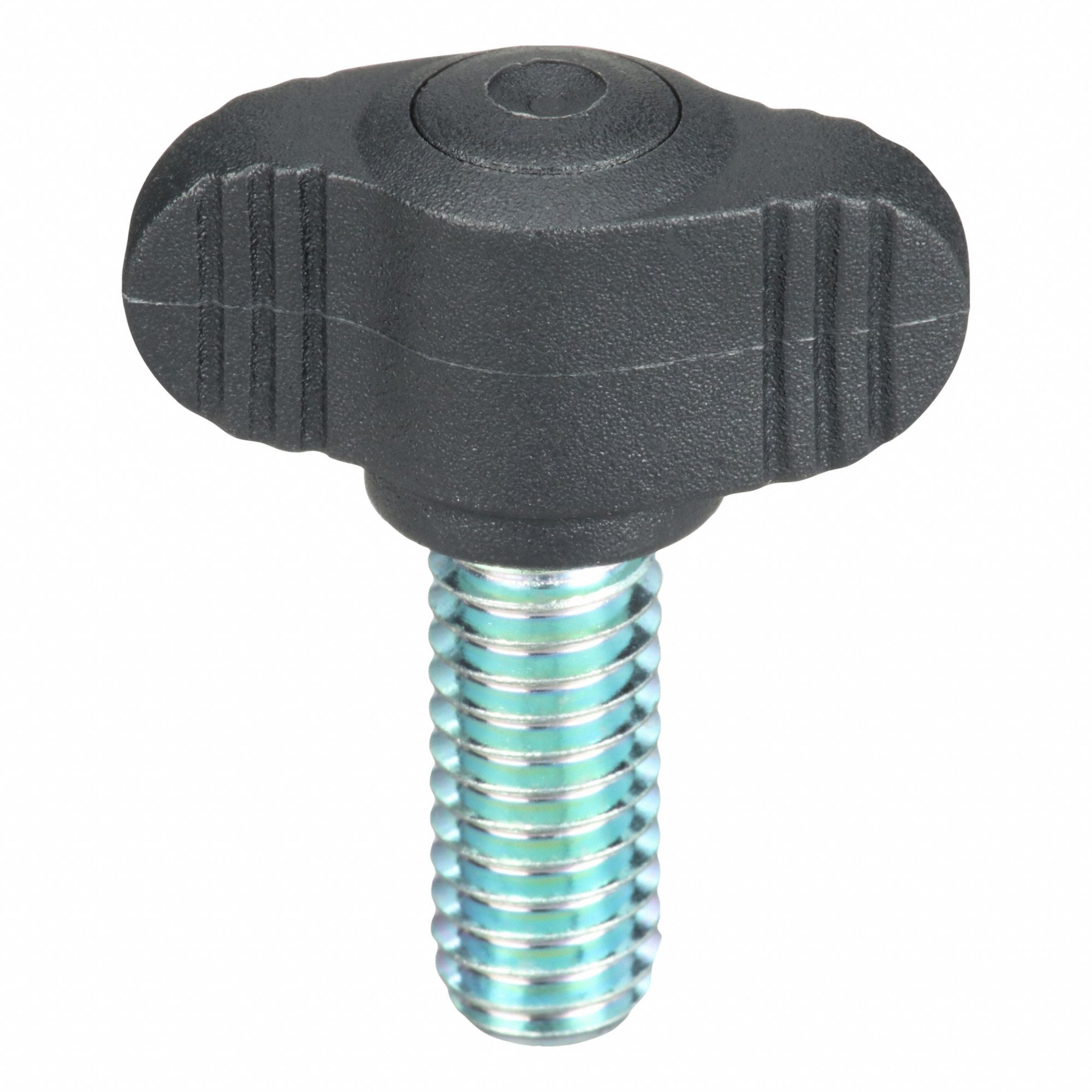 Hand Knob: Wing, Plastic w/ Steel Thread, 5/16"-18 Thread, 20 mm Thread Lg, 28 mm Dia