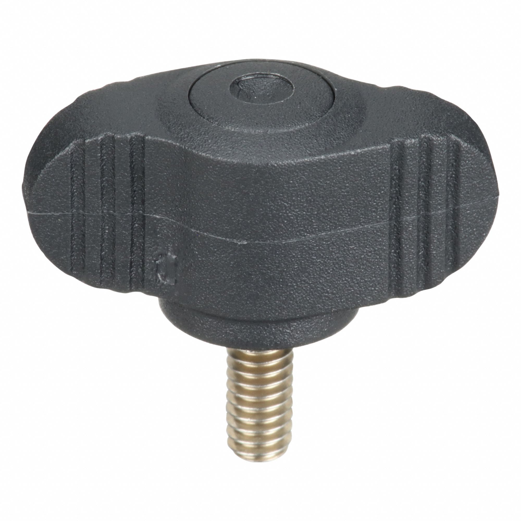 Hand Knob: Wing, Plastic w/ SS Thread, #8-32 Thread, 10 mm Thread Lg, 28 mm Dia