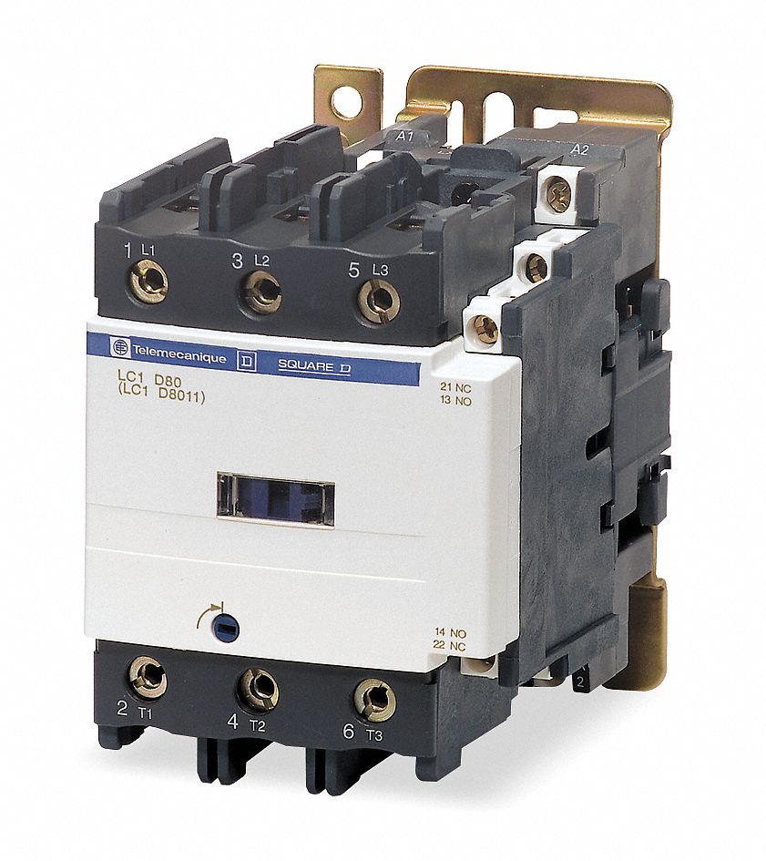 IEC MAGNETIC CONTACTOR, NON-REVERSING, 3 POLES, 80 A, 24V AC COIL, 1NO/1NC