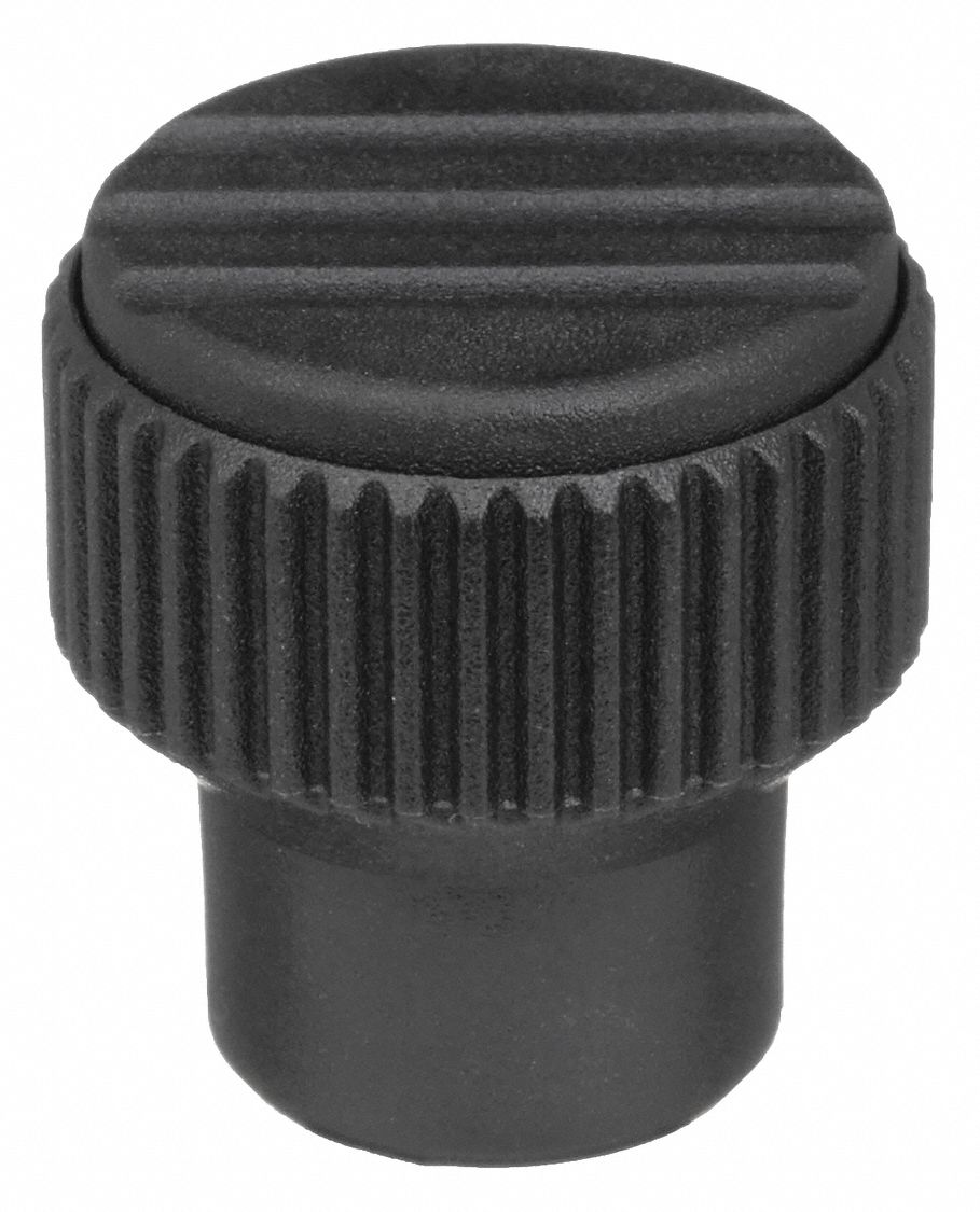 KNURLED HAND KNOB, THREADED BUSHING, STAINLESS STEEL, 0.87, #8-32 THREAD, 0.83