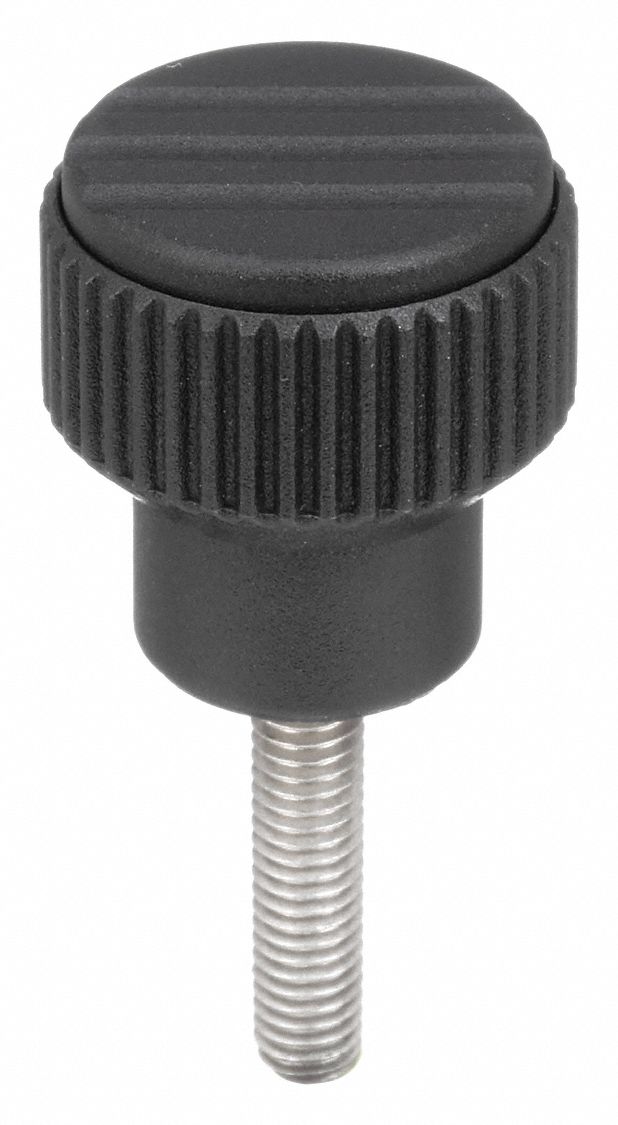 KNURLED HAND KNOB, EXTERNAL THREADS, STAINLESS STEEL, 0.99, 1.85, M5, 0.83