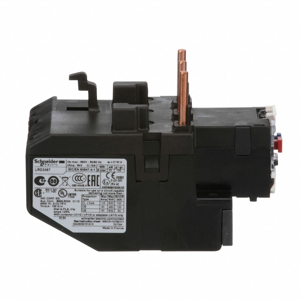 Schneider contactor LC1D64A 3 pole with overload protection. 