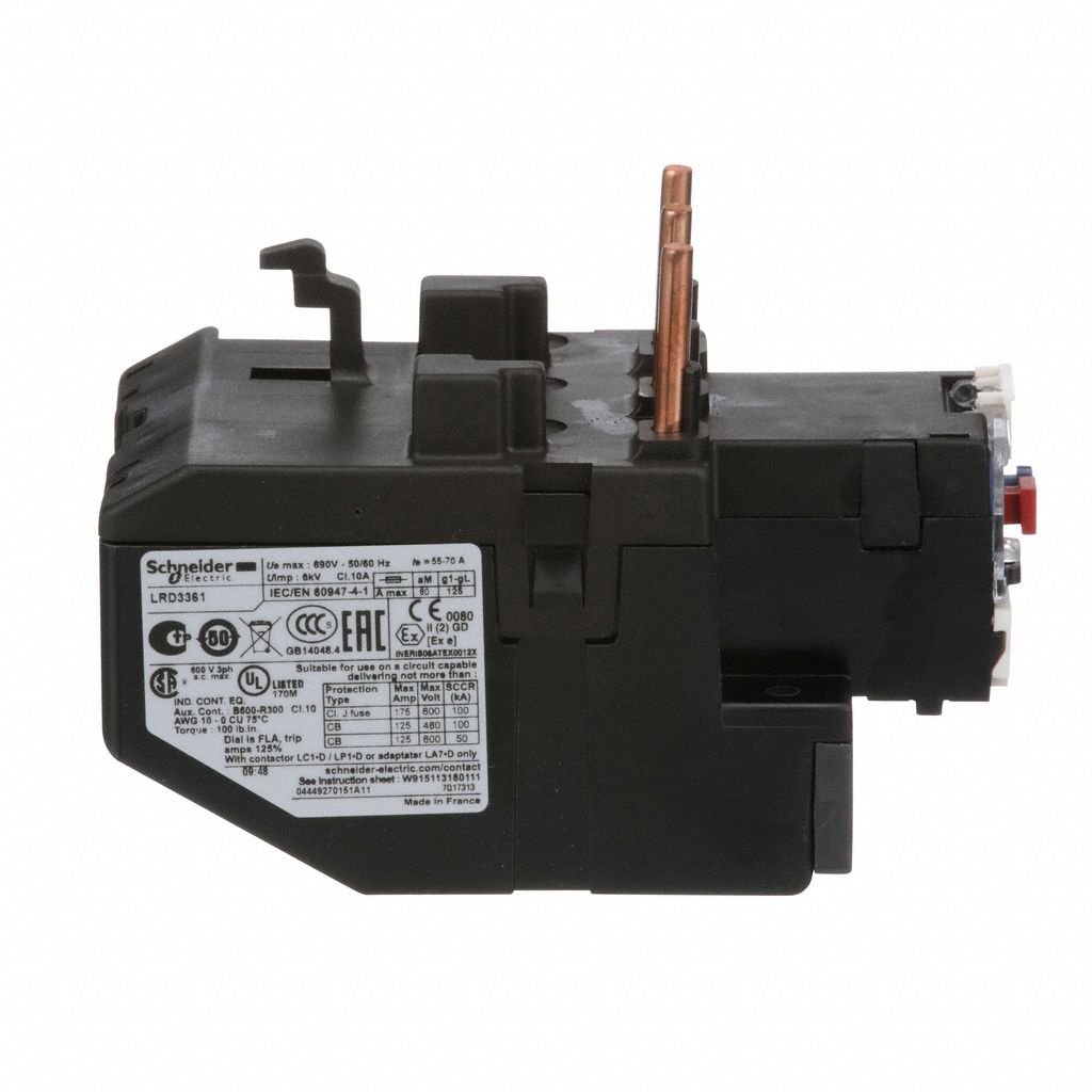 SCHNEIDER ELECTRIC Overload Relay 55 to 70A, 10, 3 Poles, Bimetallic