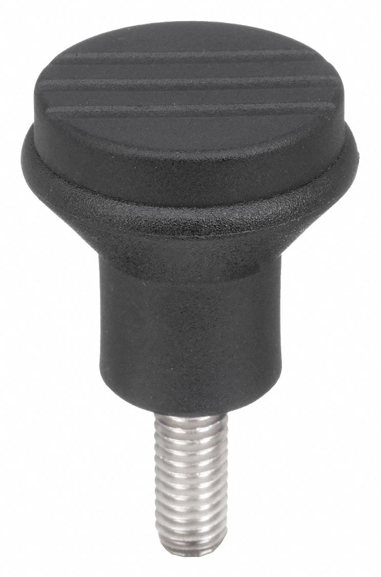 MUSHROOM HAND KNOB, 1/4"-20 THREAD, EXTERNAL THREADS, STAINLESS STEEL, 0.78, 1.77