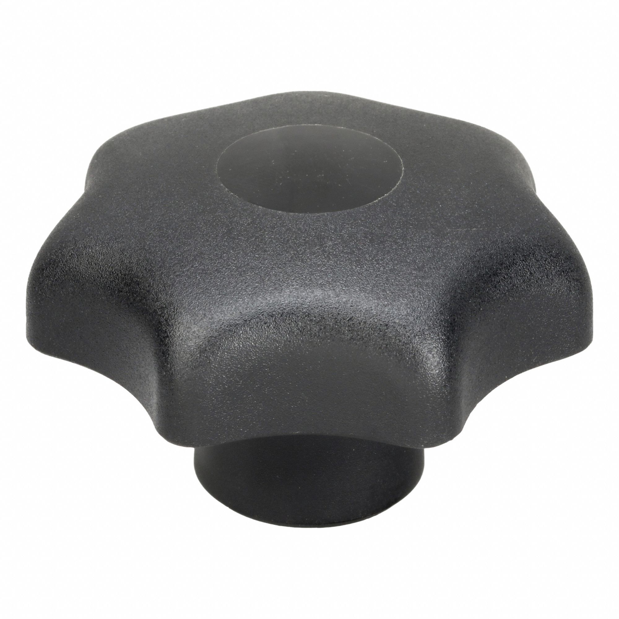 Hand Knob: 7 Point, Plastic w/ Steel Thread, 3/8"-16 Thread, 14 mm Thread Lg, 63 mm Dia