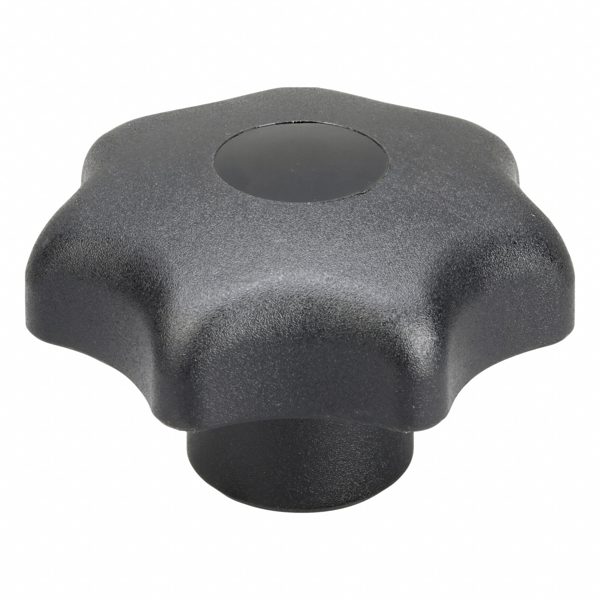 Hand Knob: 7 Point, Plastic w/ Steel Thread, 1/2"-13 Thread, 18 mm Thread Lg, 63 mm Dia