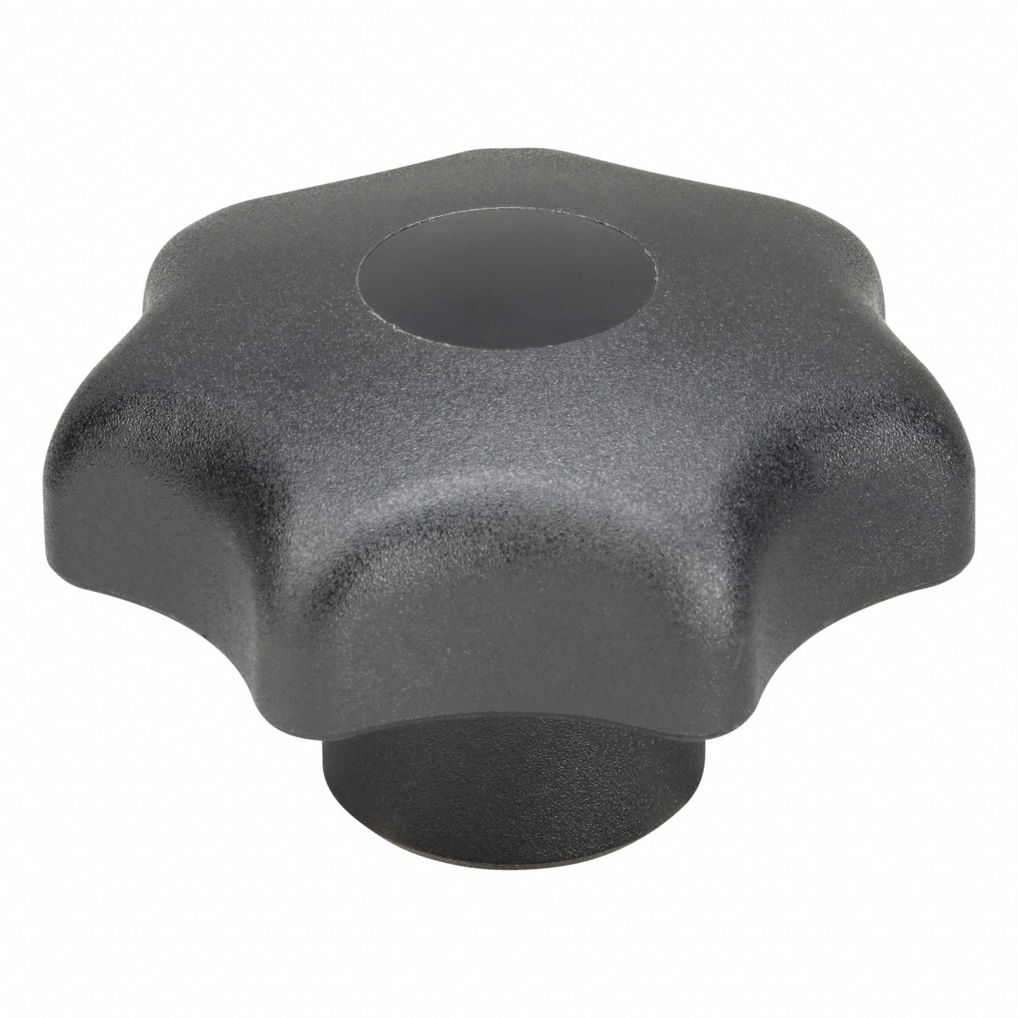 Hand Knob: 7 Point, Plastic w/ Steel Thread, 5/8"-11 Thread, 18 mm Thread Lg, 63 mm Dia