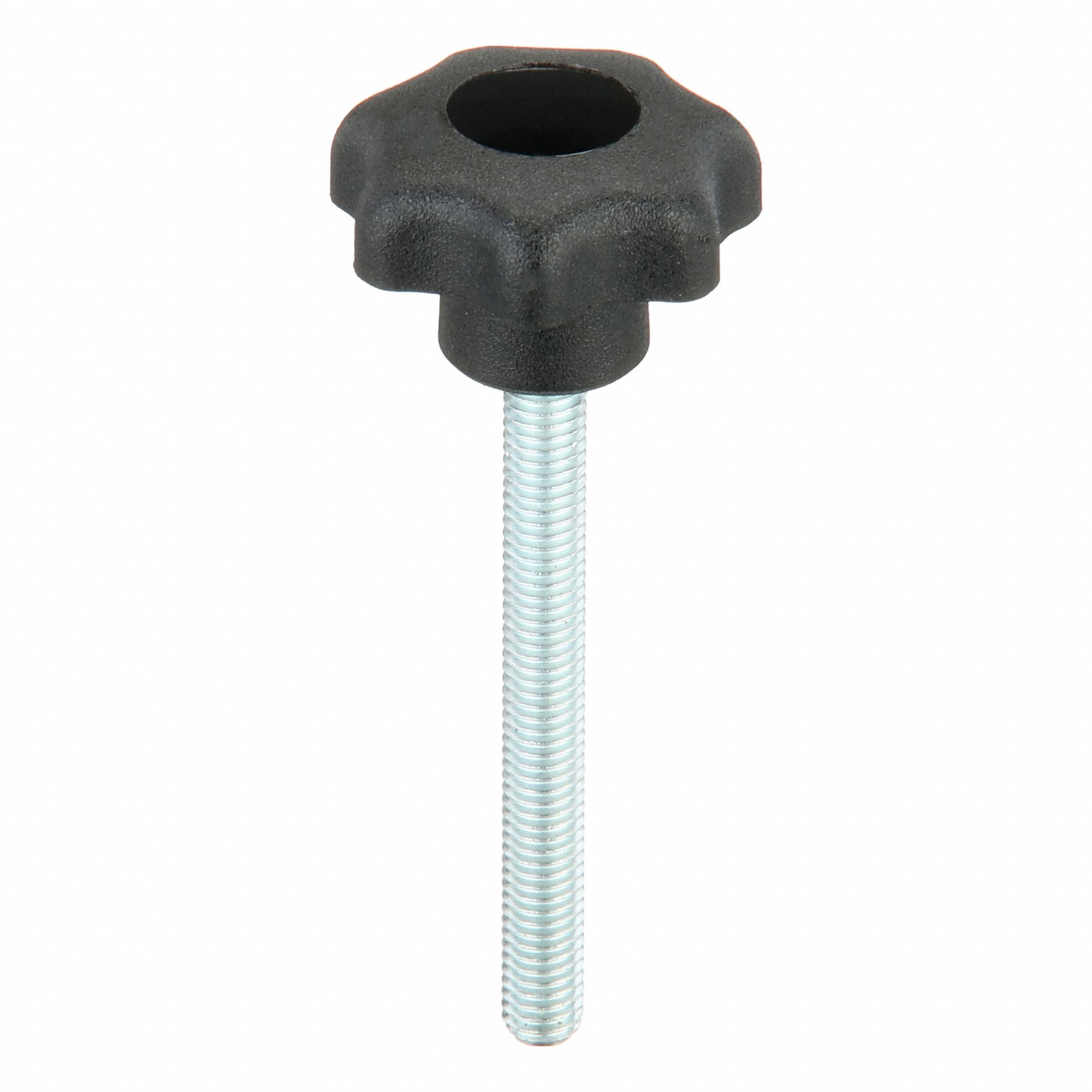 Hand Knob: 7 Point, Plastic w/ Steel Thread, M5 Thread, 45 mm Thread Lg, 25 mm Dia