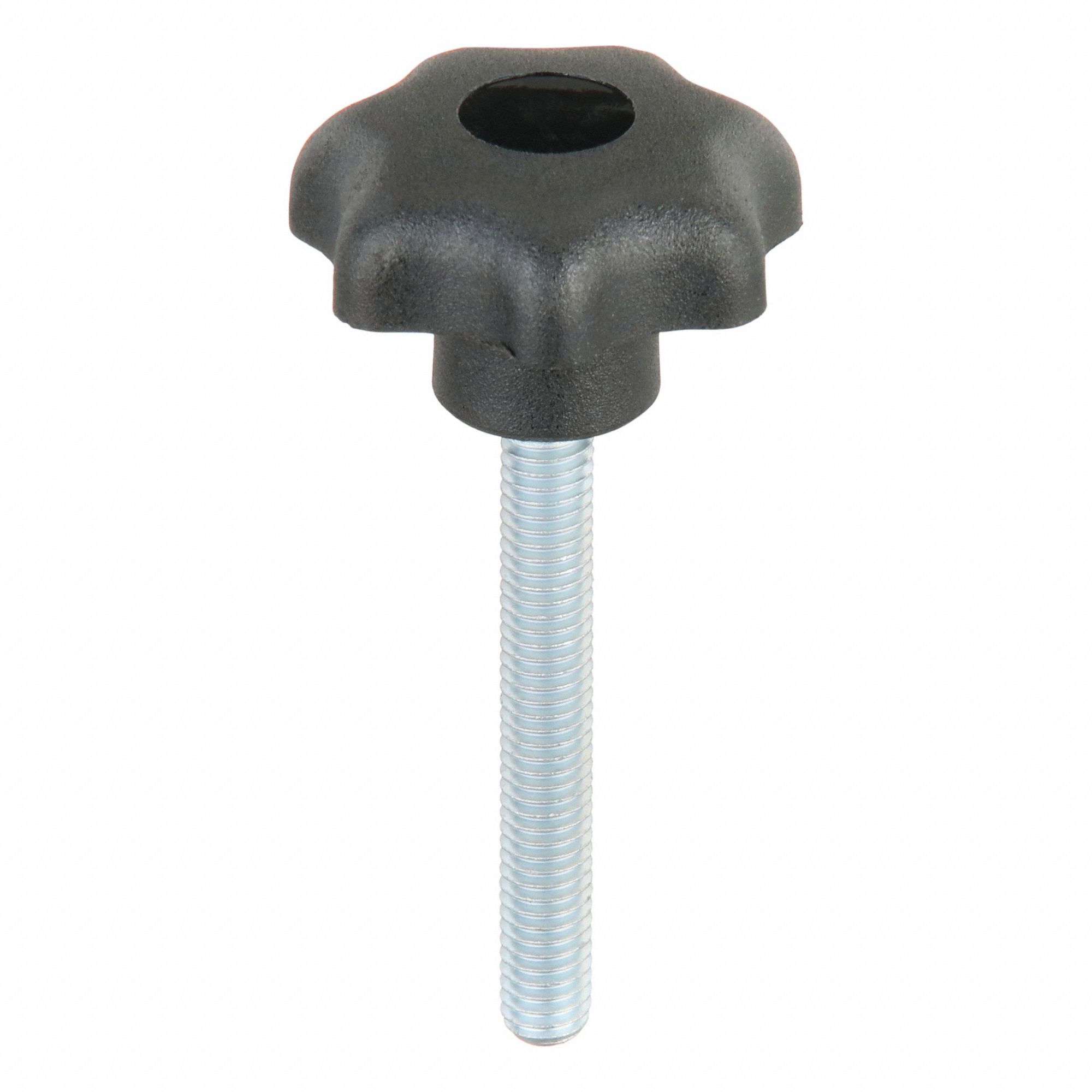 Hand Knob: 7 Point, Plastic w/ Steel Thread, M6 Thread, 45 mm Thread Lg, 32 mm Dia