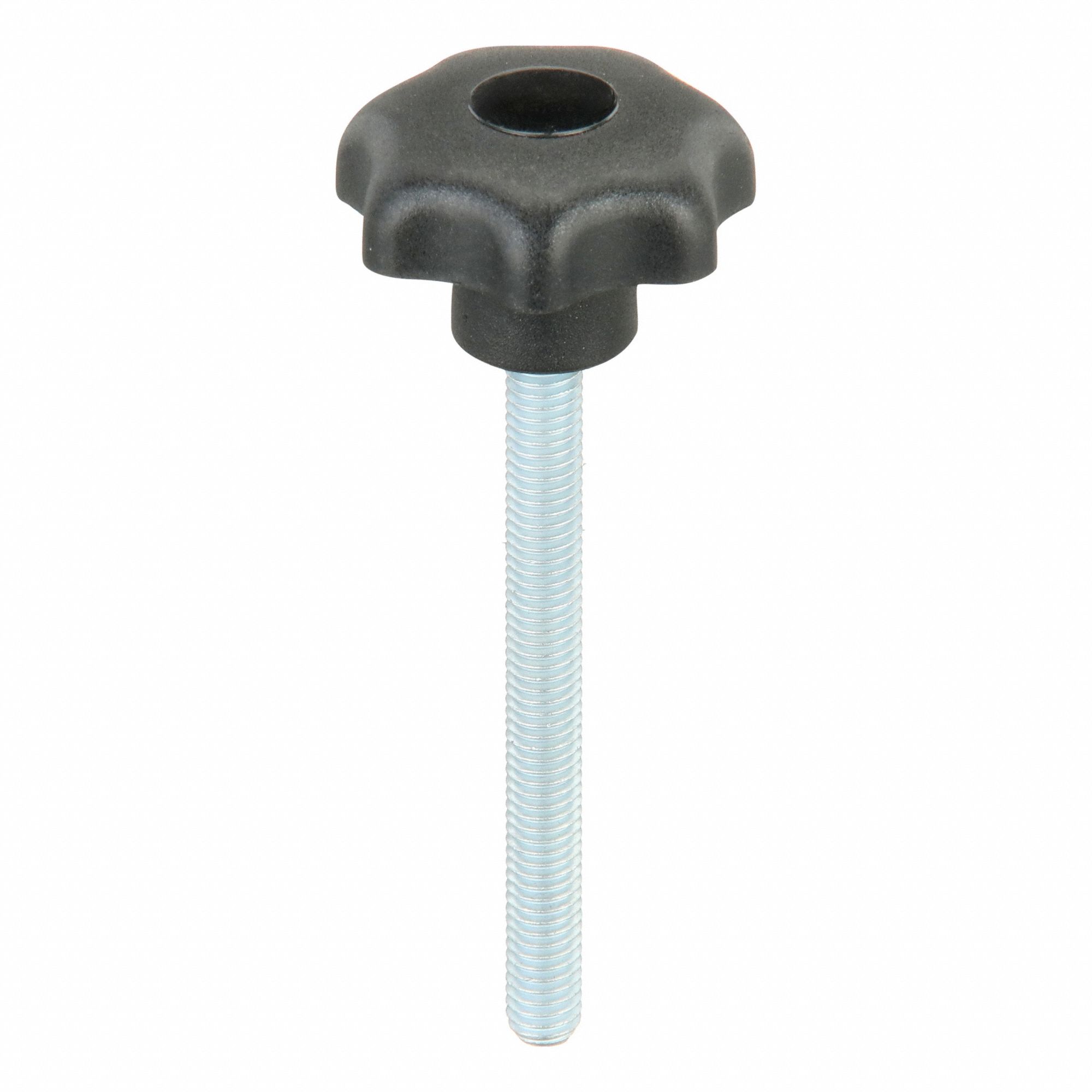 Hand Knob: 7 Point, Plastic w/ Steel Thread, M6 Thread, 60 mm Thread Lg, 32 mm Dia