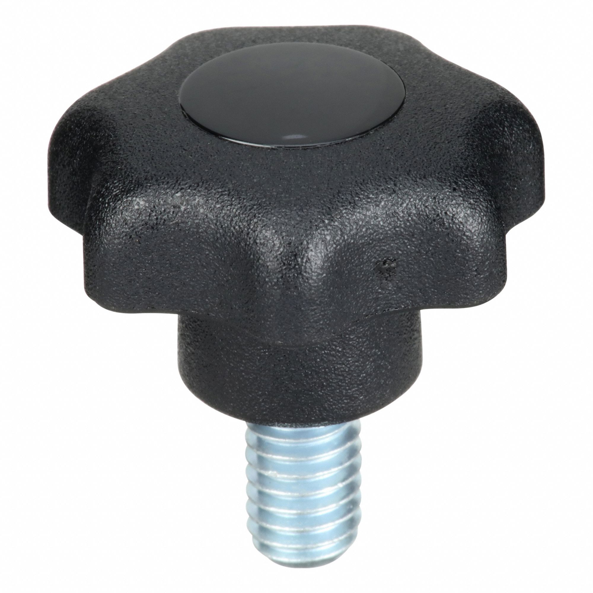 Hand Knob: 7 Point, Plastic w/ Steel Thread, M6 Thread, 10 mm Thread Lg, 25 mm Dia