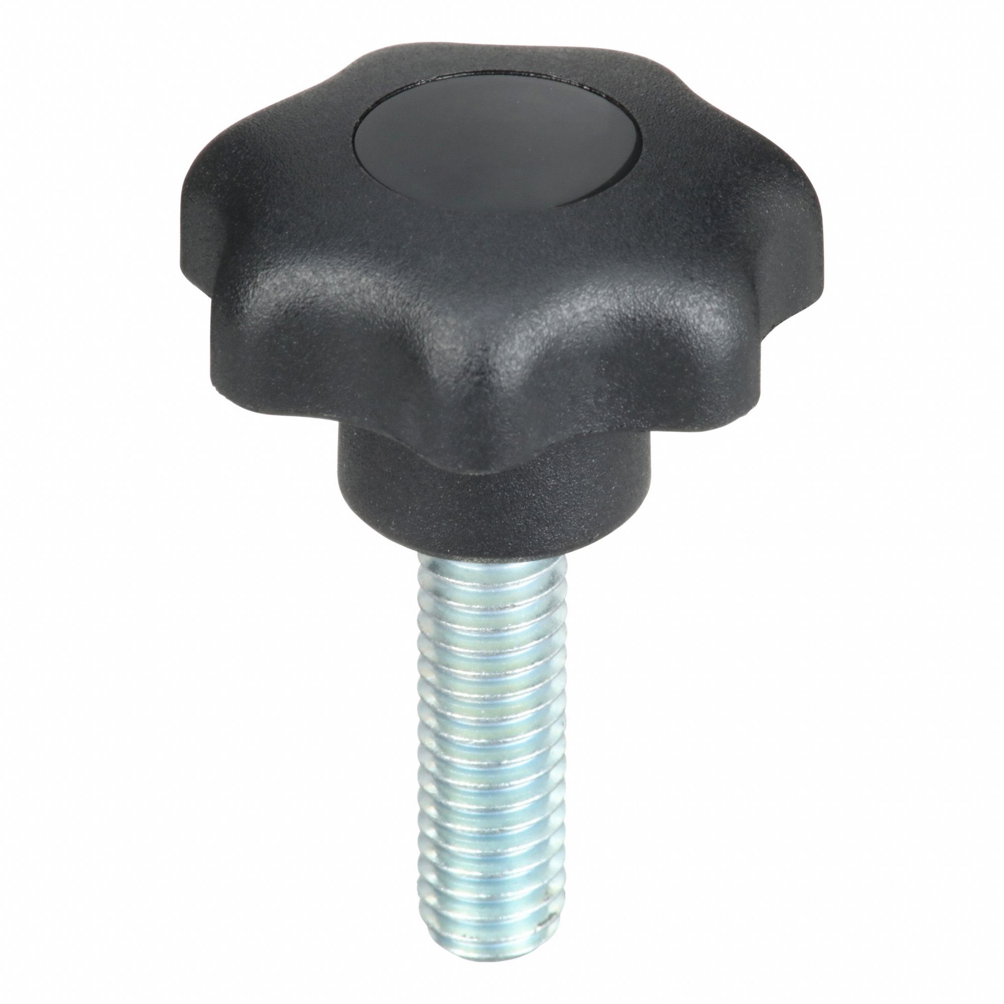 Hand Knob: 7 Point, Plastic w/ Steel Thread, M6 Thread, 20 mm Thread Lg, 25 mm Dia