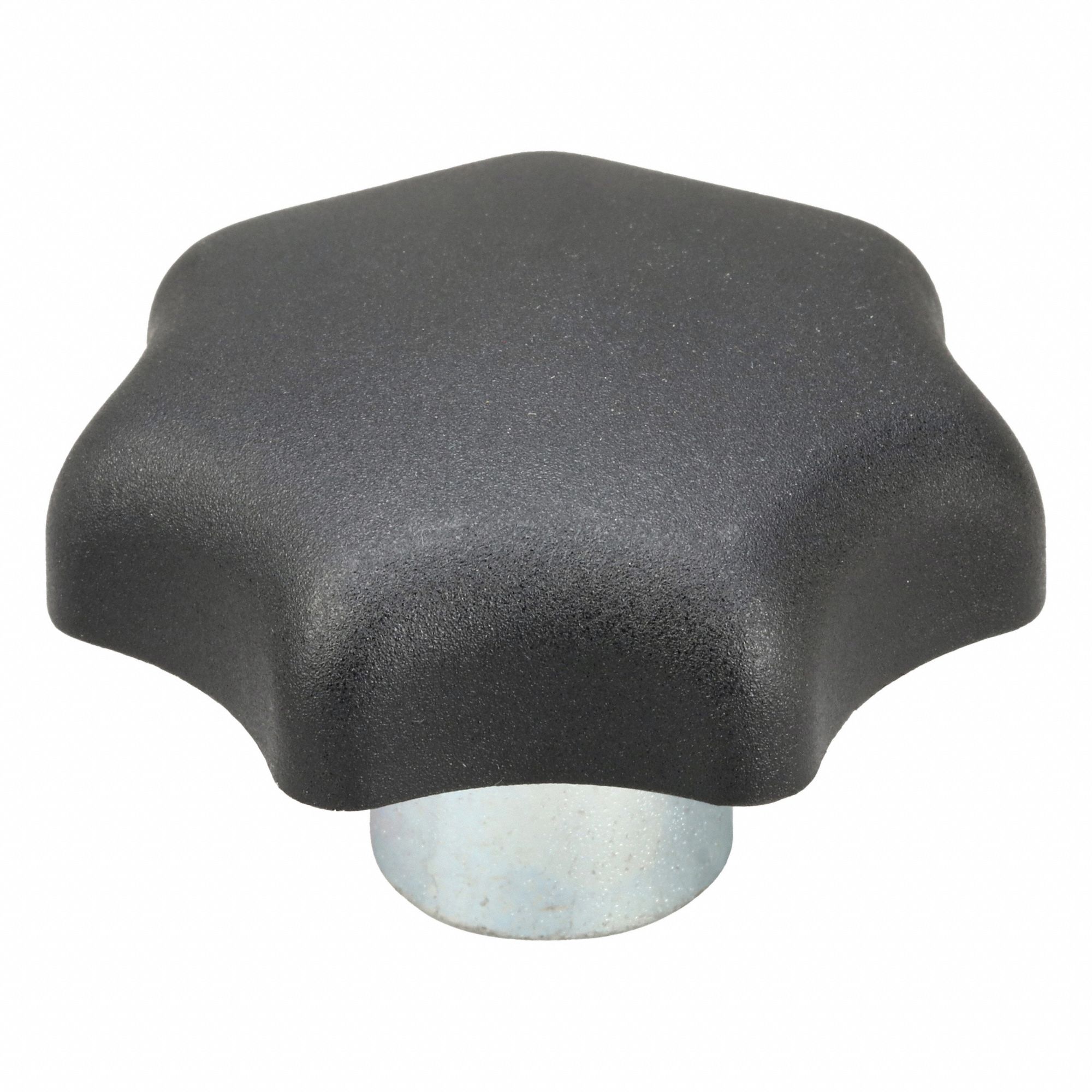 Hand Knob: 7 Point, Plastic w/ Steel Thread, 5/8"-11 Thread, 22 mm Thread Lg, 63 mm Dia
