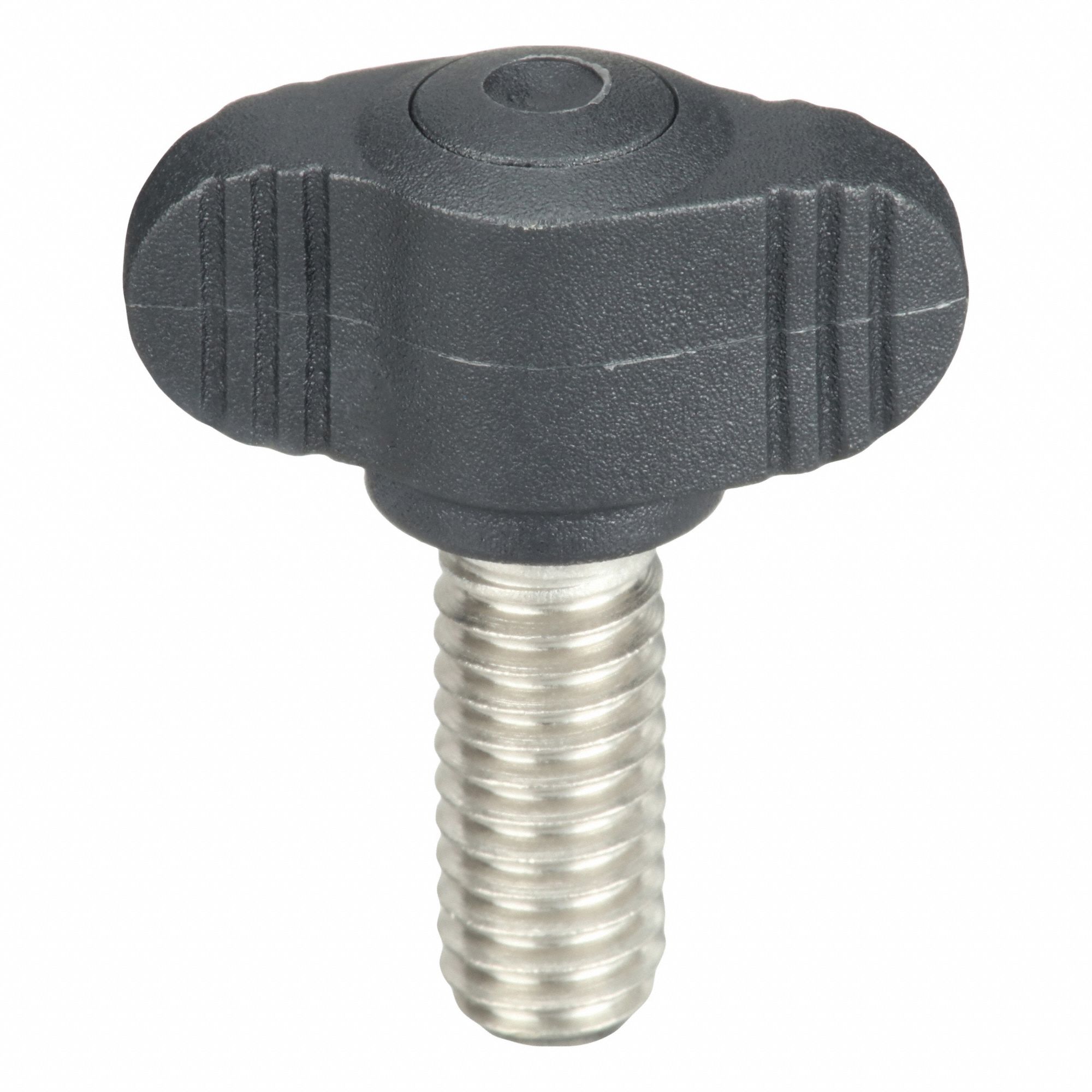 Hand Knob: Wing, Plastic w/ SS Thread, 5/16"-18 Thread, 20 mm Thread Lg, 28 mm Dia