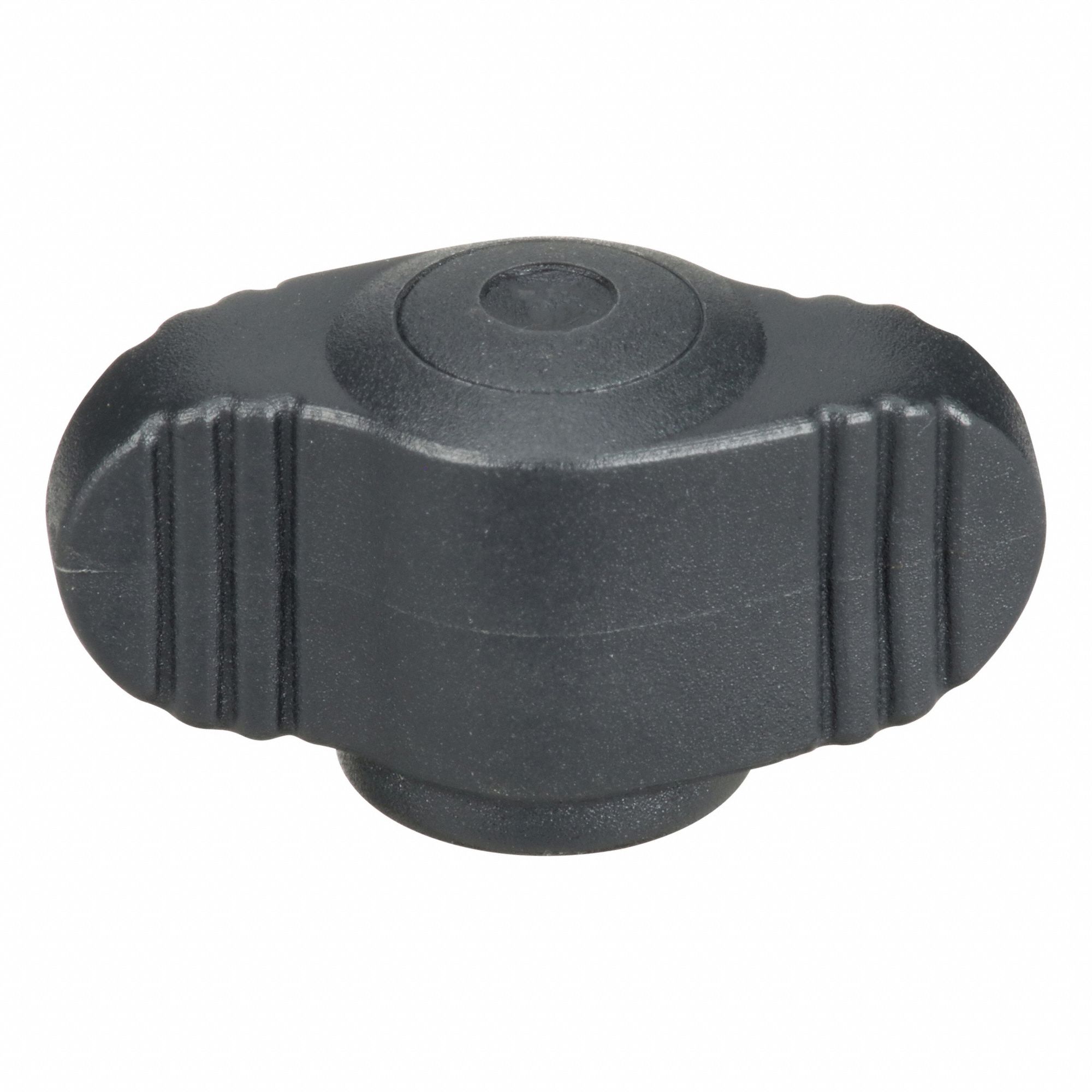 Hand Knob: Wing, Plastic w/ Brass Thread, #8-32 Thread, 6 mm Thread Lg, 28 mm Dia