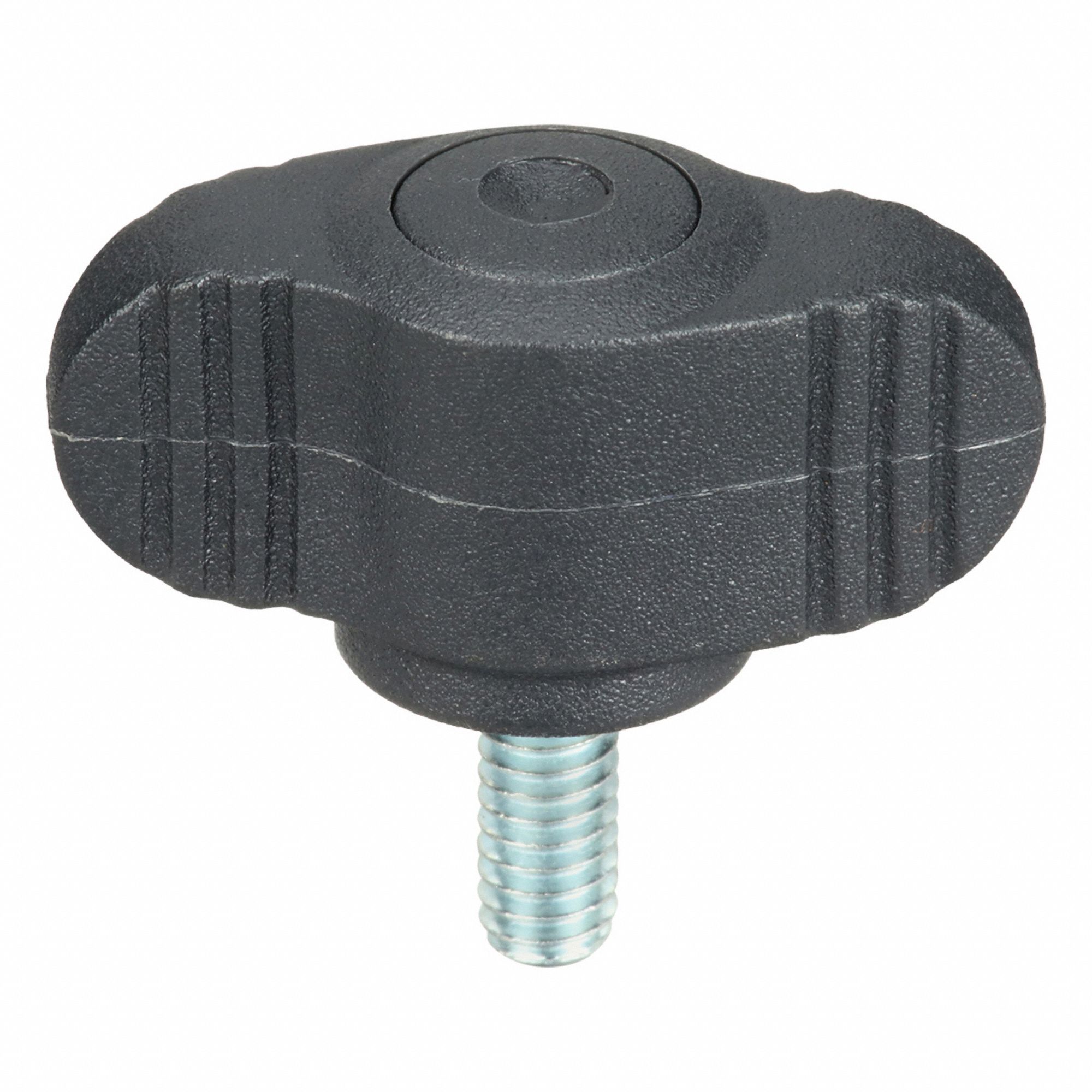 Hand Knob: Wing, Plastic w/ Steel Thread, #8-32 Thread, 10 mm Thread Lg, 28 mm Dia