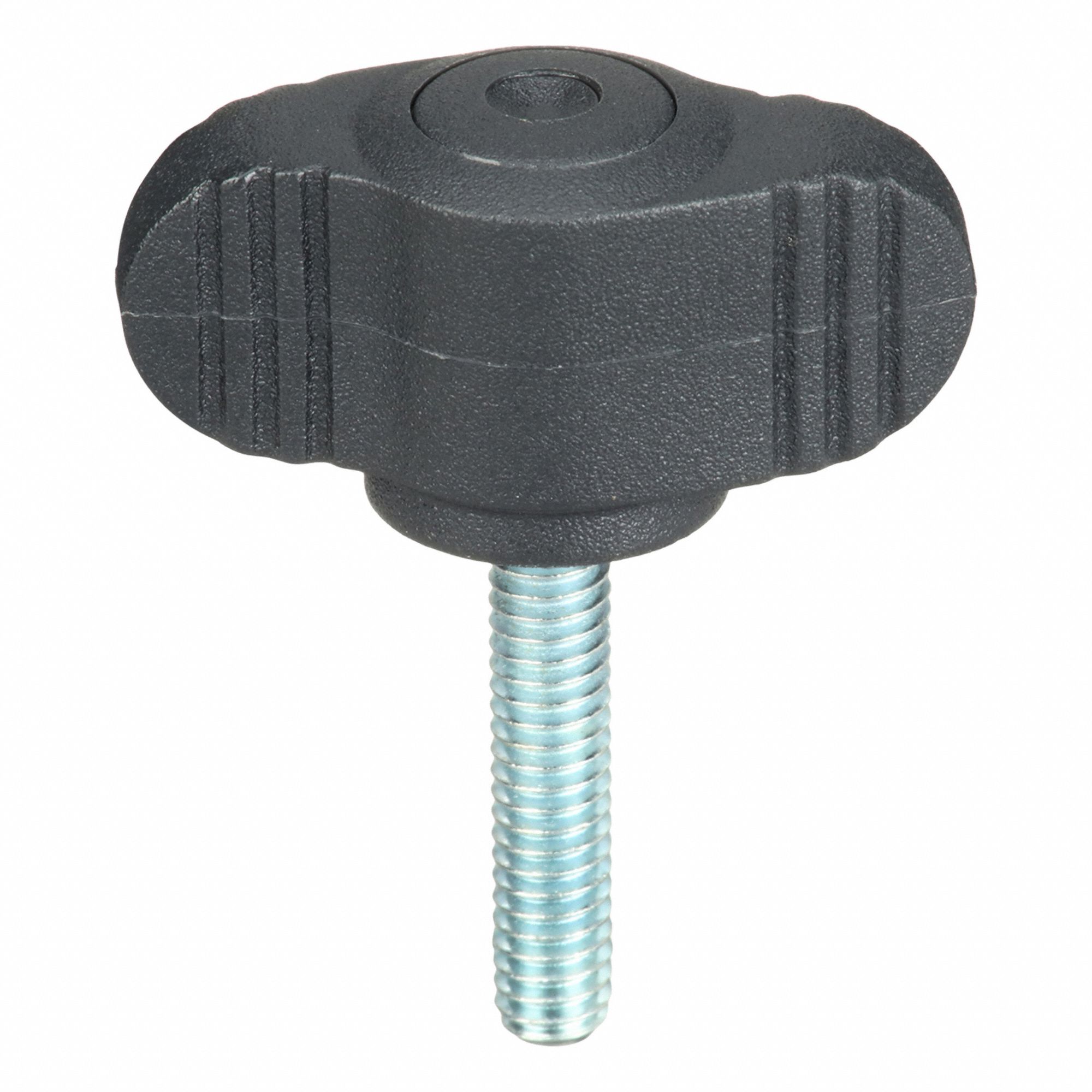 Hand Knob: Wing, Plastic w/ Steel Thread, #8-32 Thread, 20 mm Thread Lg, 28 mm Dia