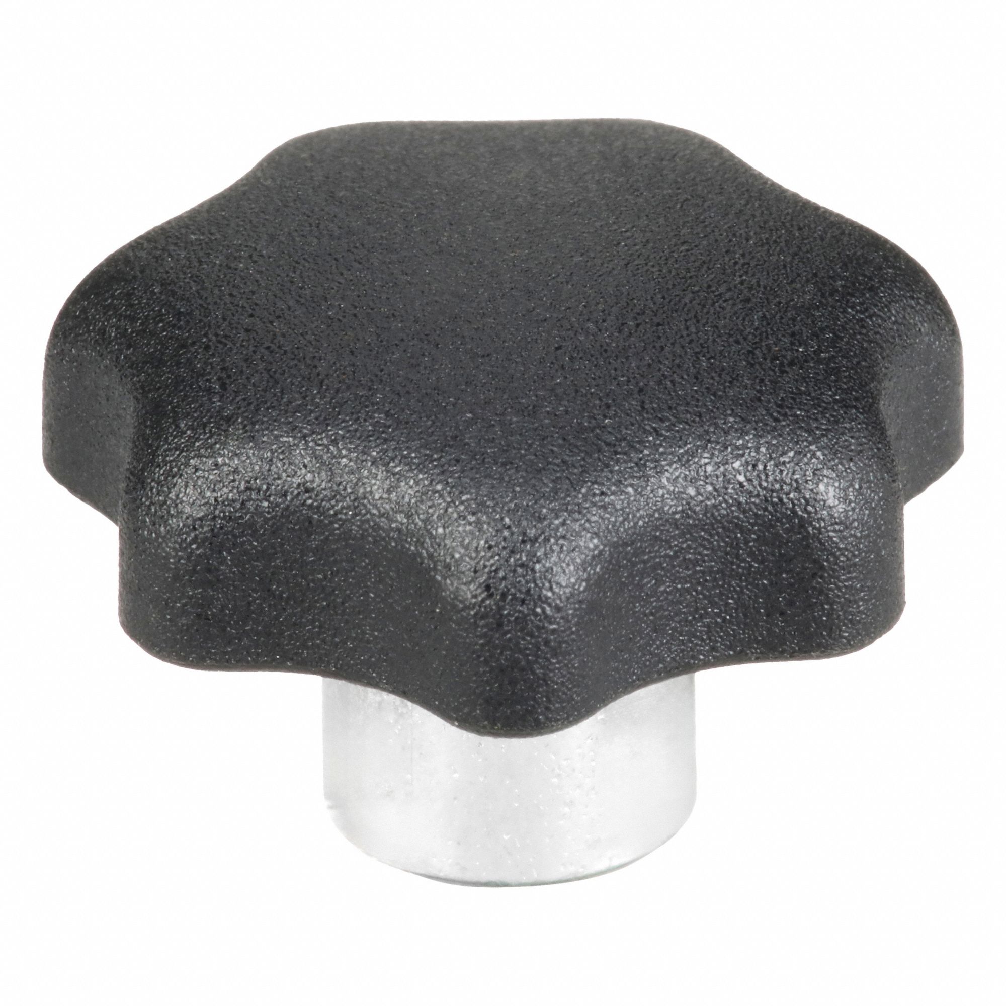 Hand Knob: 7 Point, Plastic w/ Steel Thread, M5 Thread, 9 mm Thread Lg, 25 mm Dia
