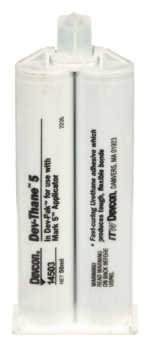 URETHANE ADHESIVE, DEV-THANE 5, AMBIENT CURE, 50 ML, DUAL-CARTRIDGE, GREY, THICK LIQUID