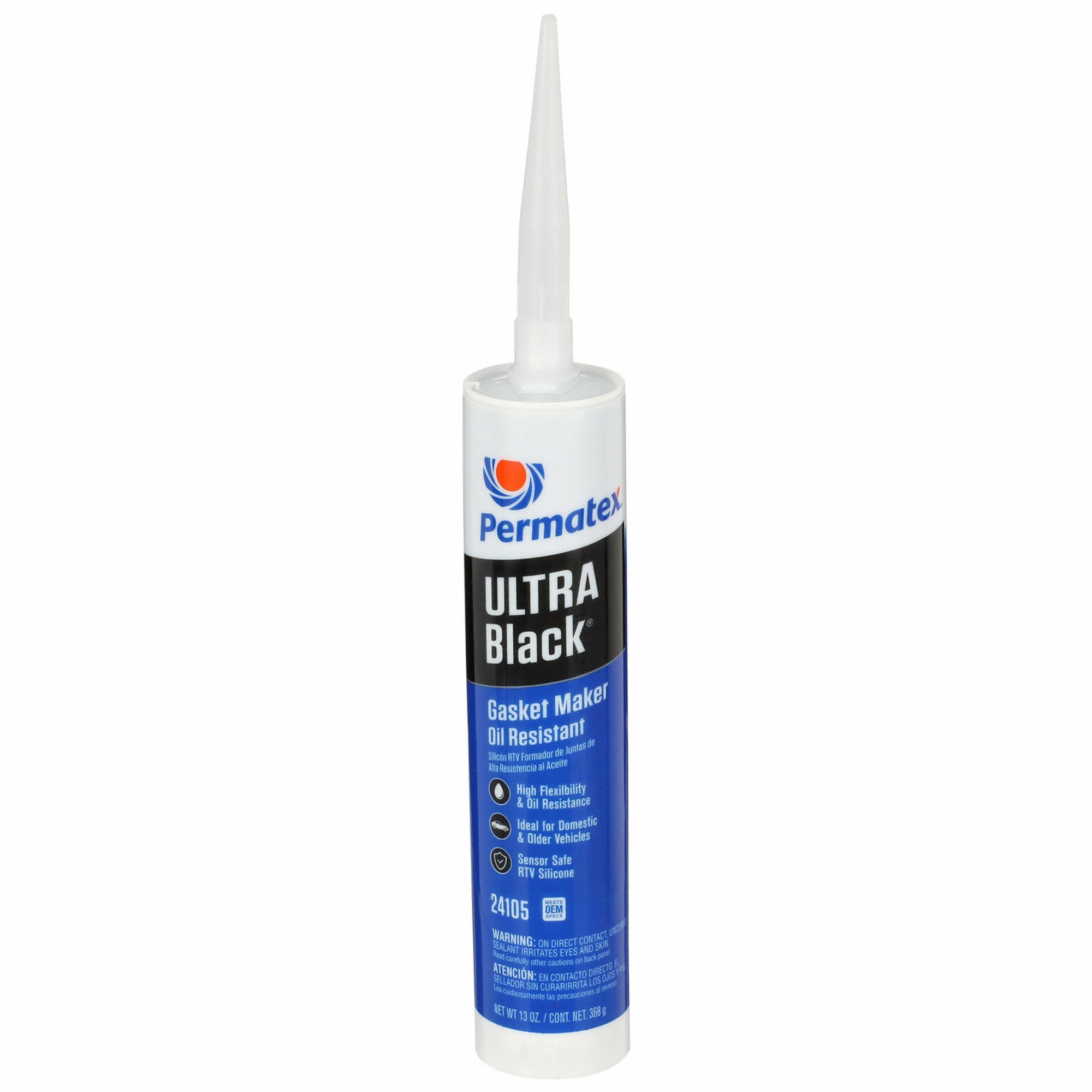 PERMATEX, Ultra Black Max Oil RTV, 13 oz, RTV Gasket Maker - 3DPK1