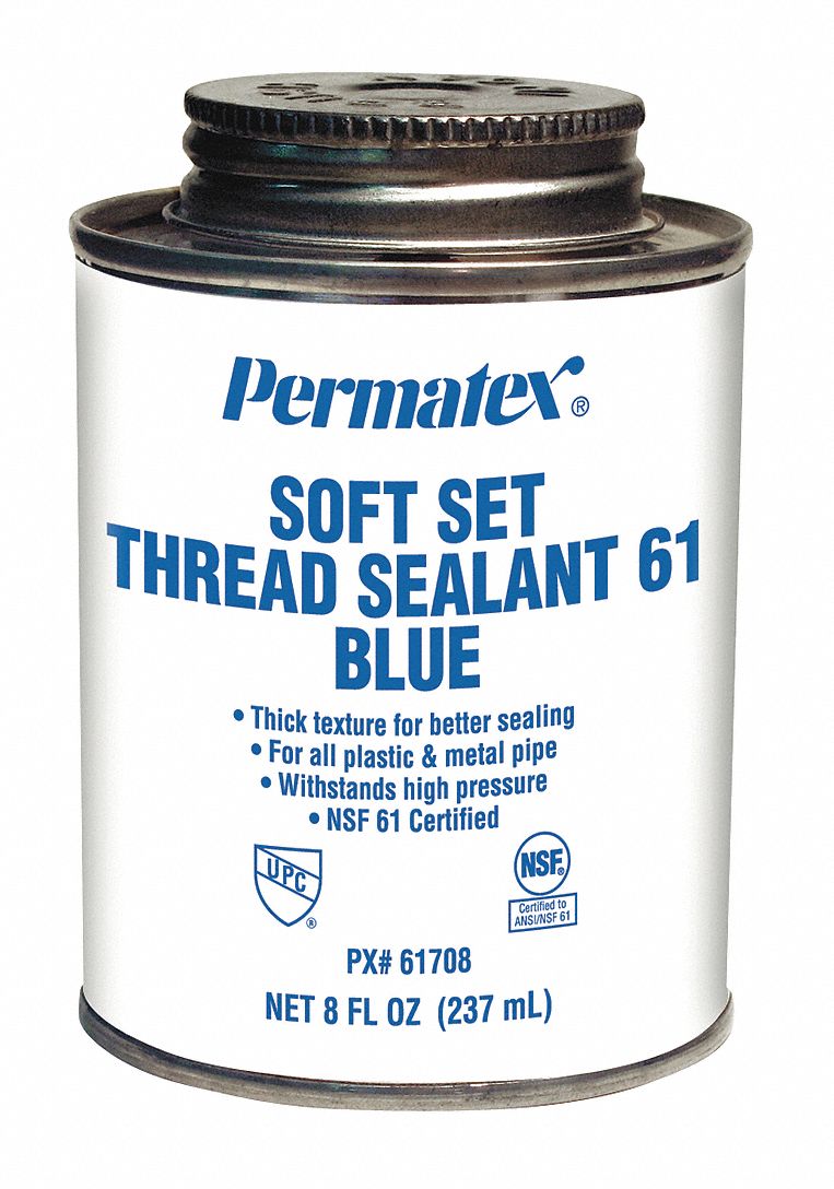 8 Oz Thread Sealant With 3000 Psi, Blue - Grainger