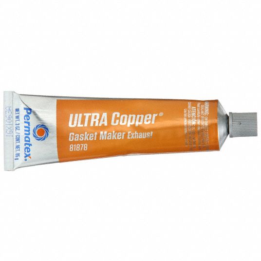 PERMATEX RTV Gasket Maker: Ultra Copper RTV, 3 oz, Tube, Copper, High-Temp  Resistant/Oil Resistant